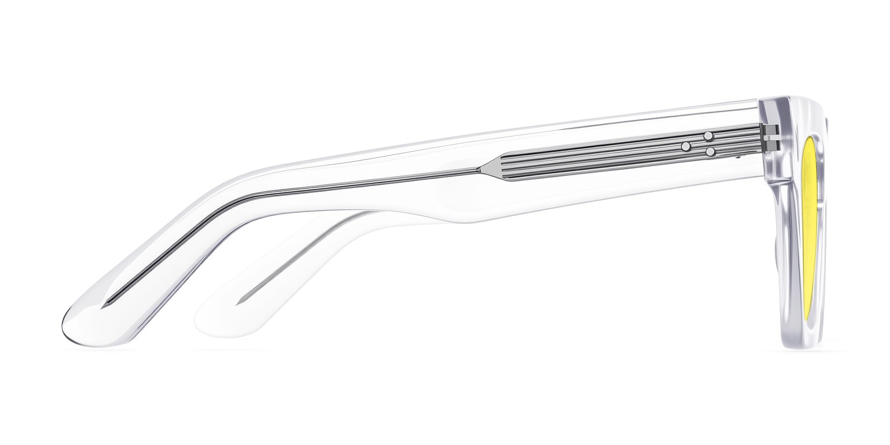 Side of Padulla in Clear with Medium Yellow Tinted Lenses