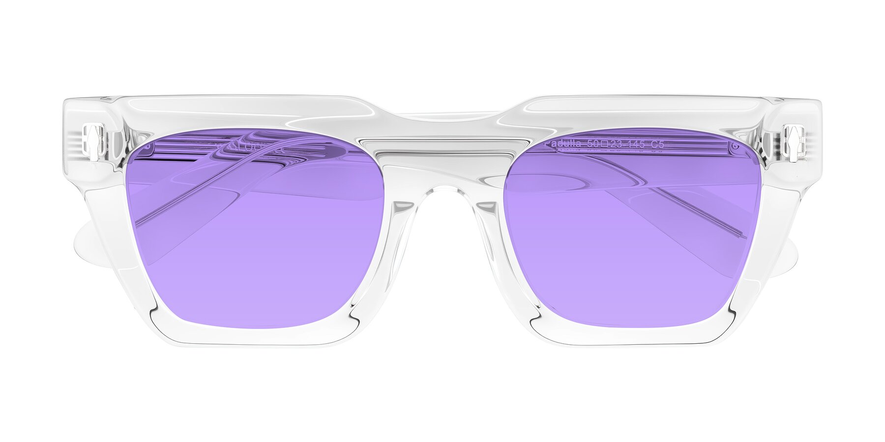 Folded Front of Padulla in Clear with Medium Purple Tinted Lenses