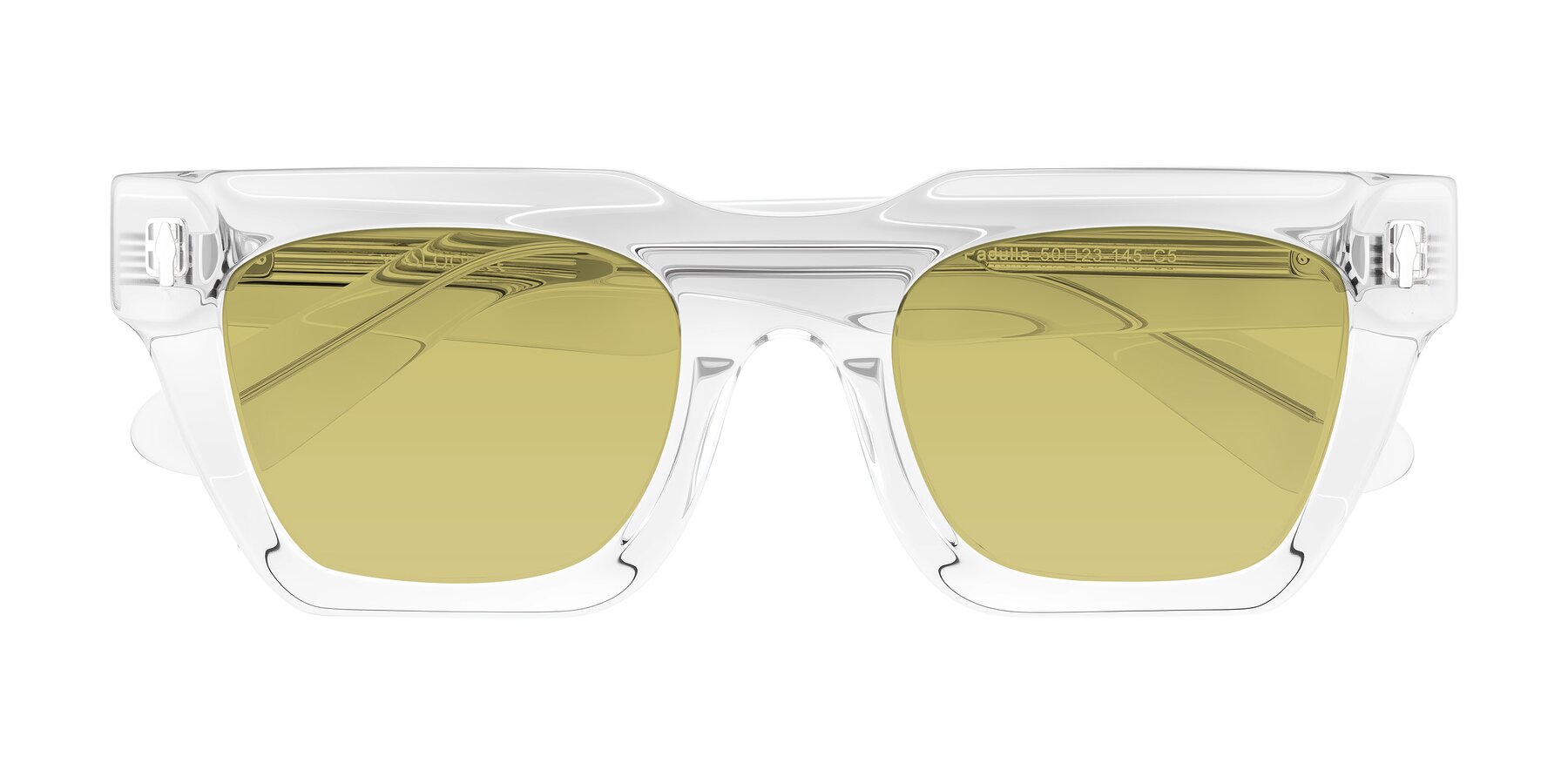 Folded Front of Padulla in Clear with Medium Champagne Tinted Lenses