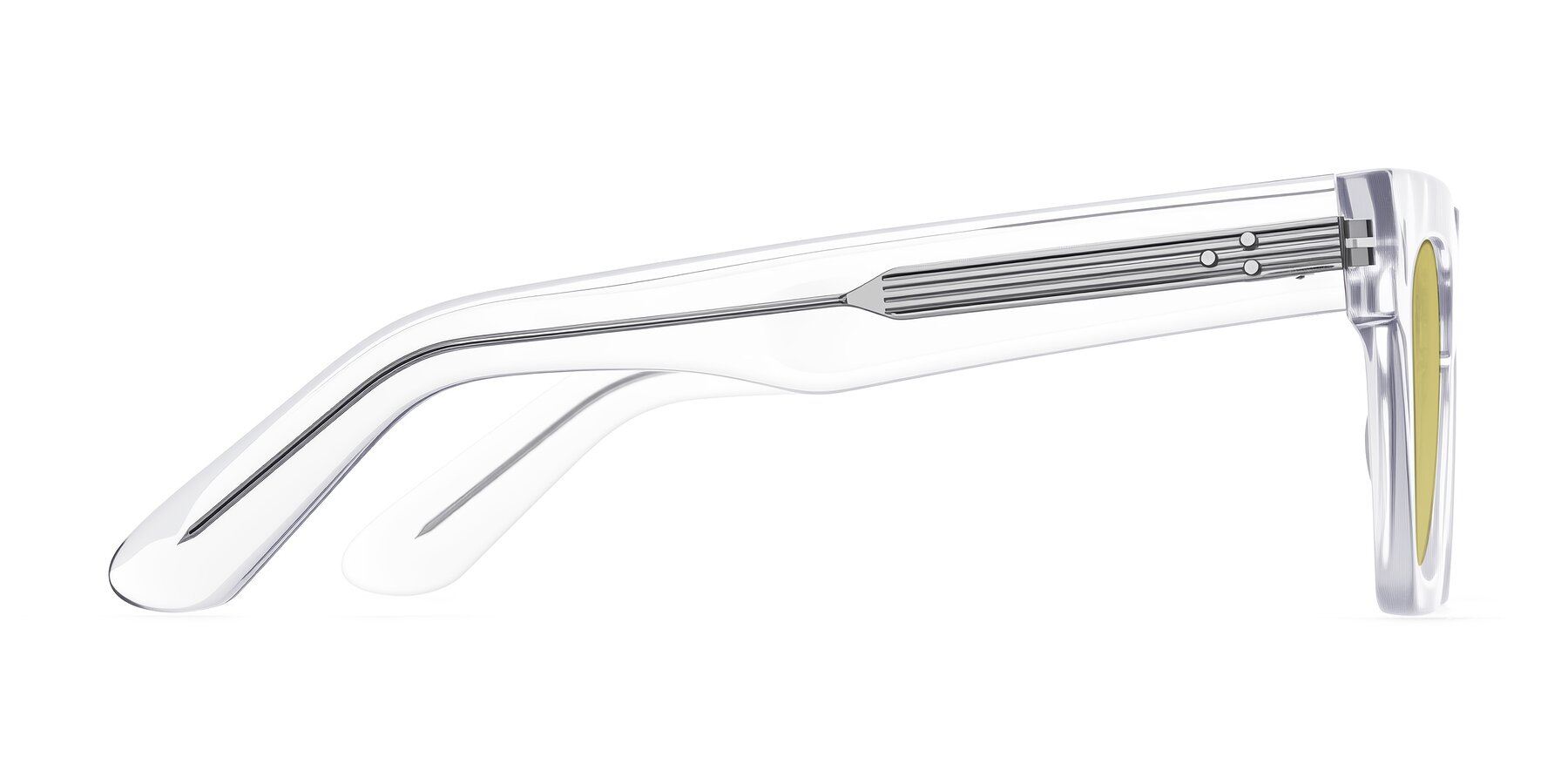 Side of Padulla in Clear with Medium Champagne Tinted Lenses