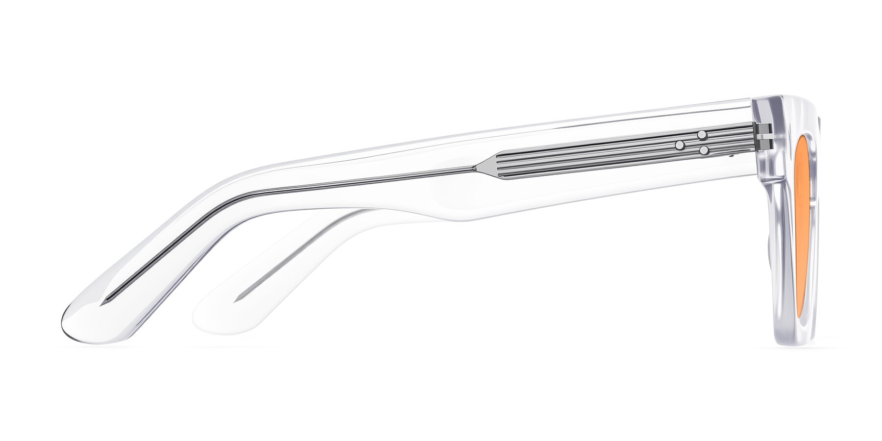 Side of Padulla in Clear with Medium Orange Tinted Lenses