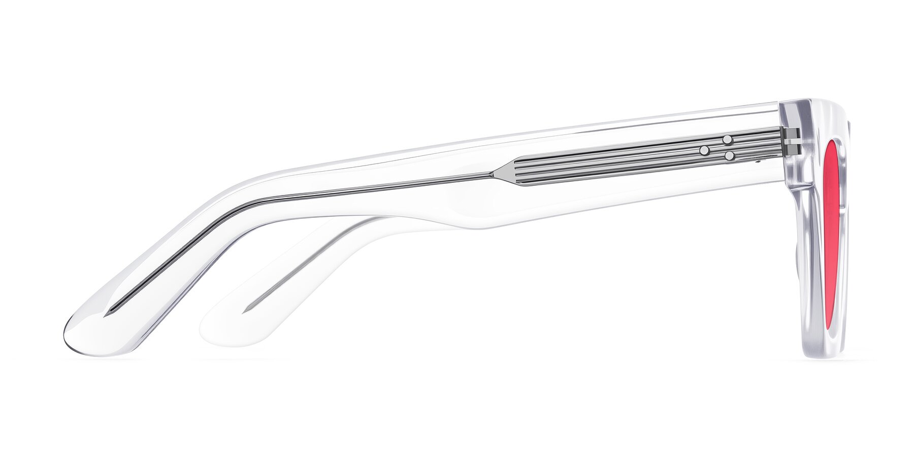 Side of Padulla in Clear with Red Tinted Lenses