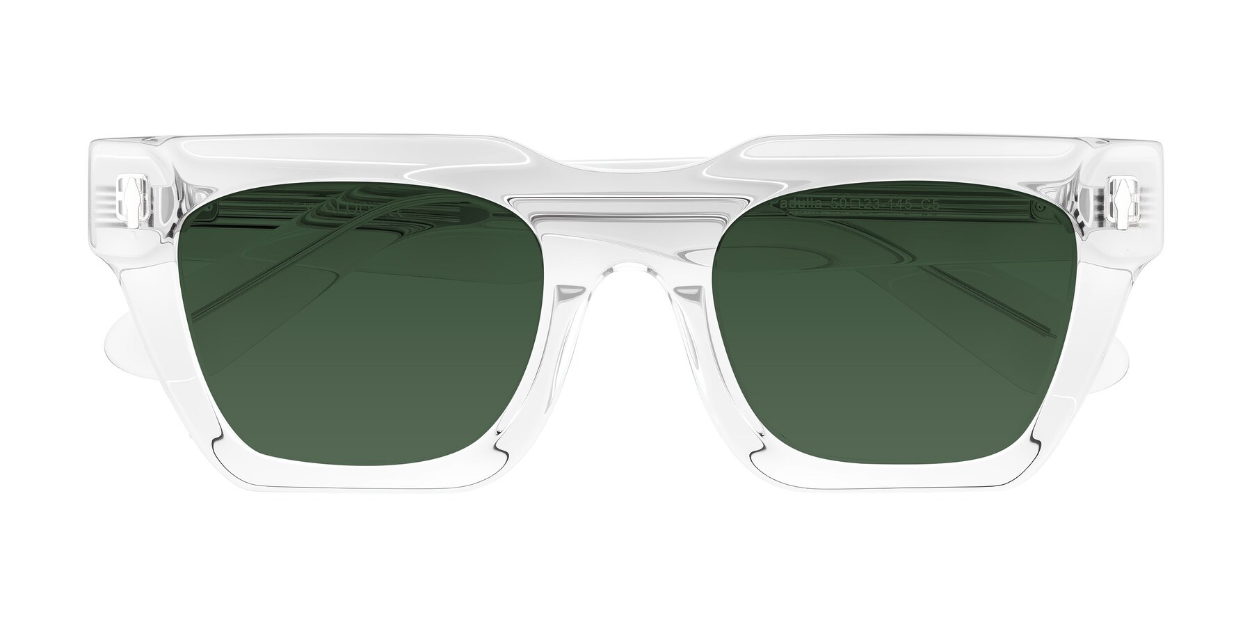 Folded Front of Padulla in Clear with Green Tinted Lenses