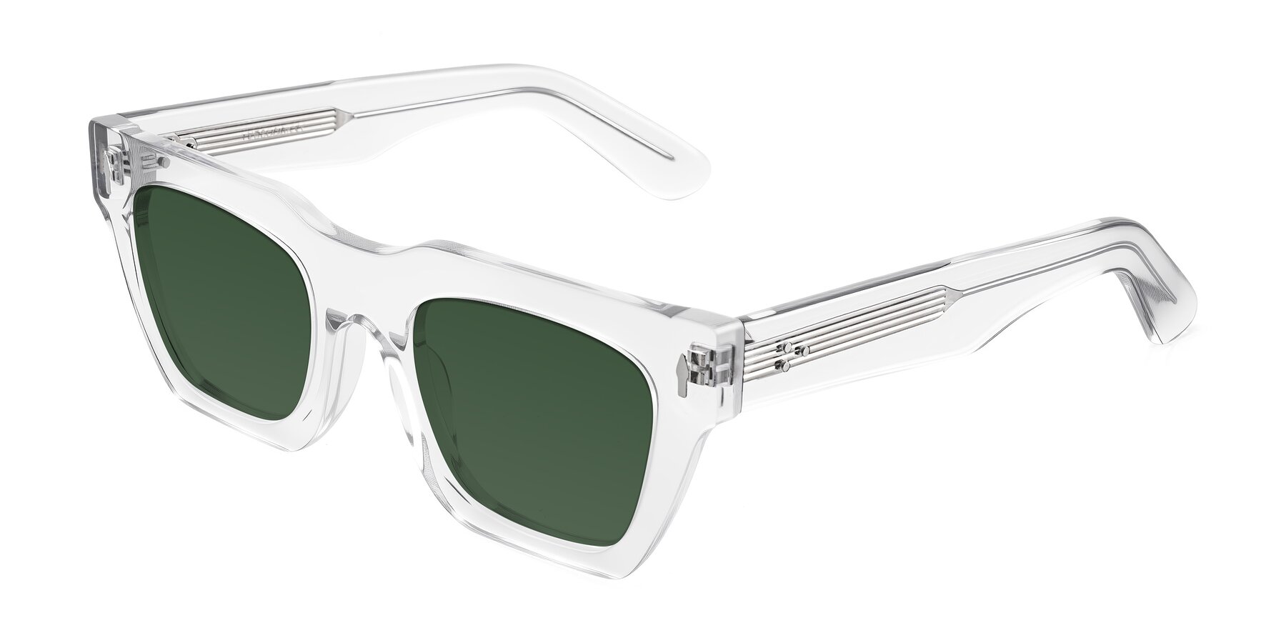 Angle of Padulla in Clear with Green Tinted Lenses