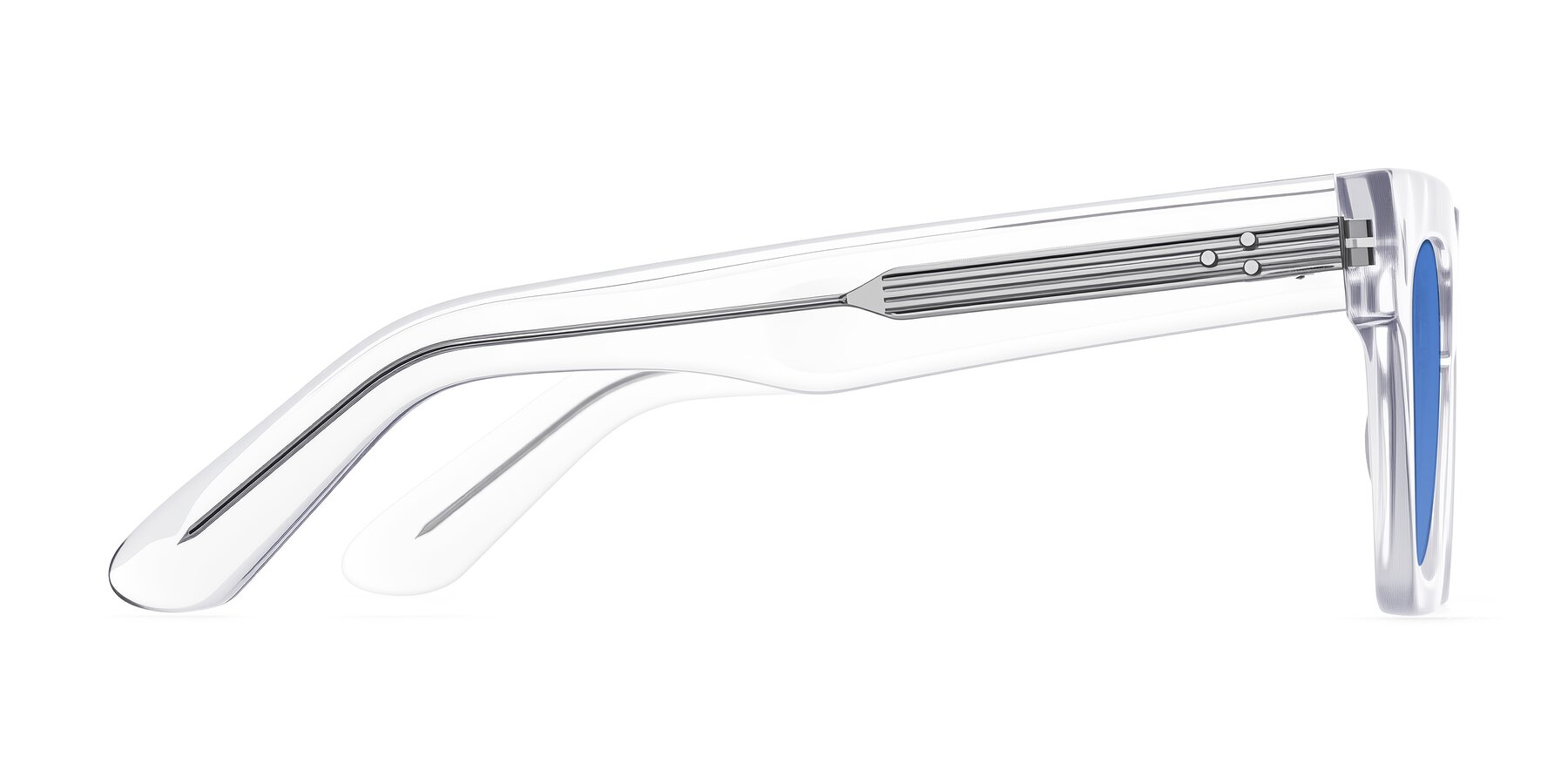 Side of Padulla in Clear with Blue Tinted Lenses