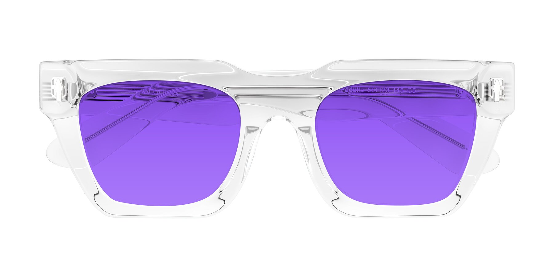 Folded Front of Padulla in Clear with Purple Tinted Lenses