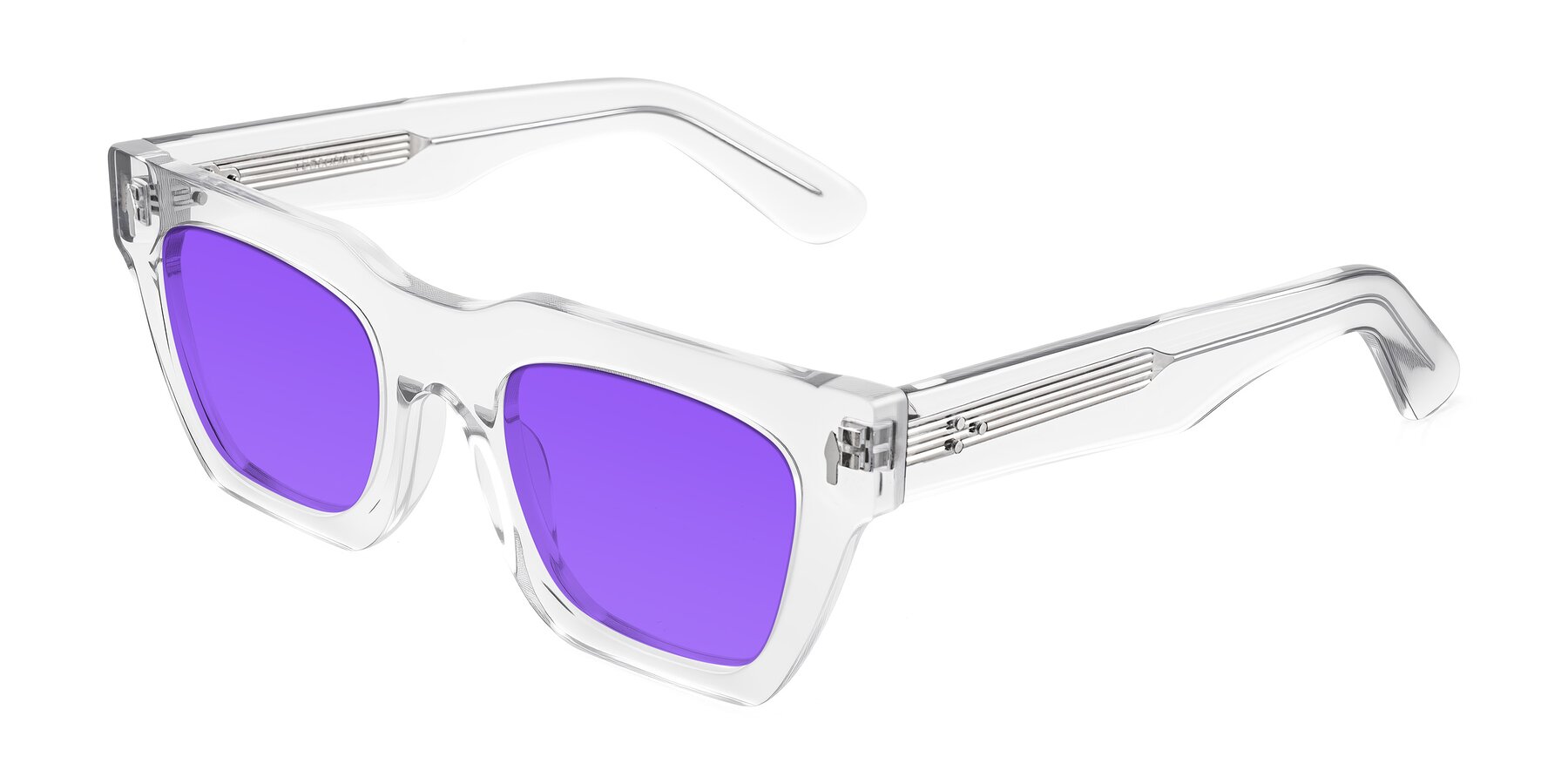 Angle of Padulla in Clear with Purple Tinted Lenses