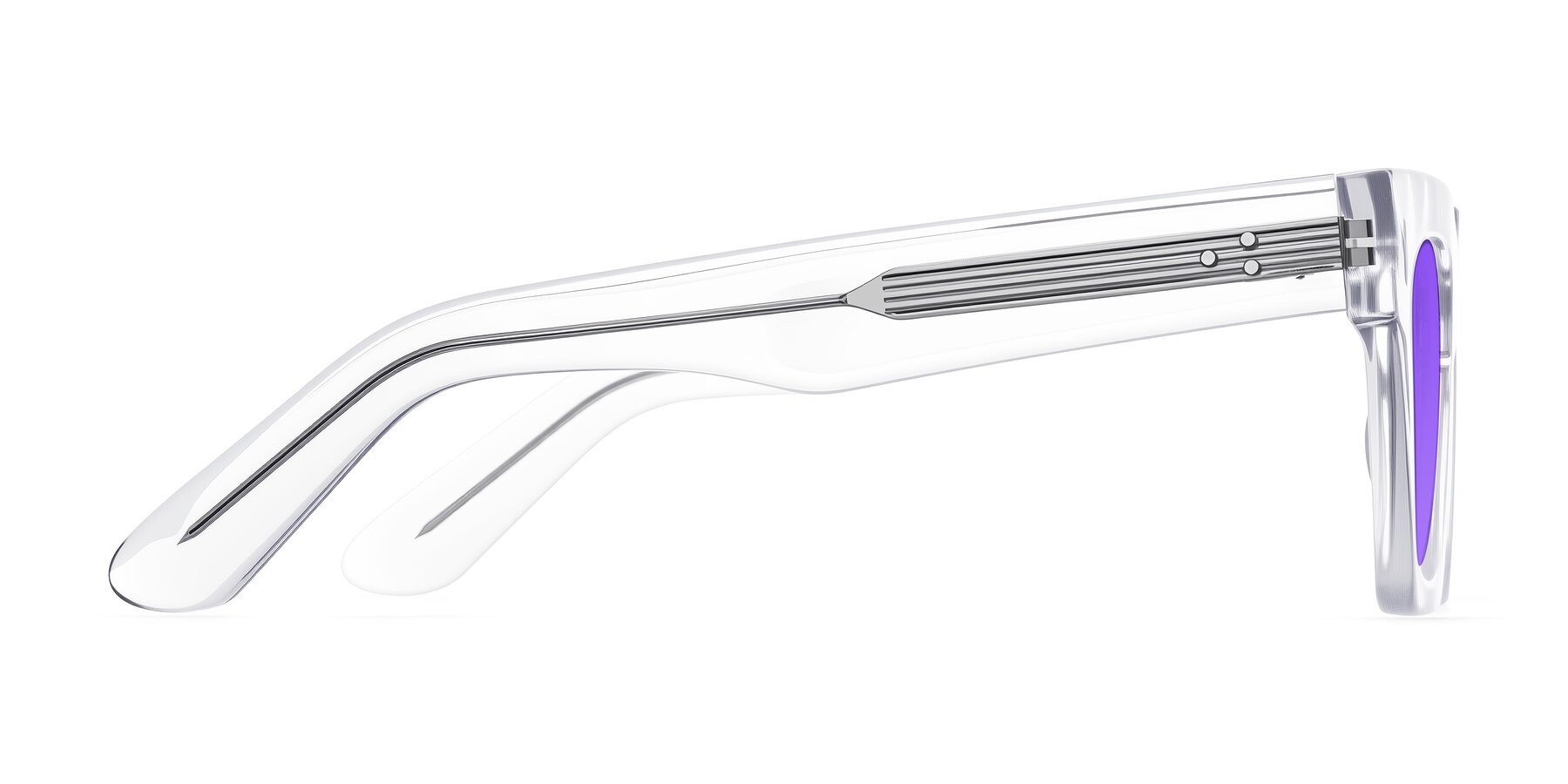 Side of Padulla in Clear with Purple Tinted Lenses