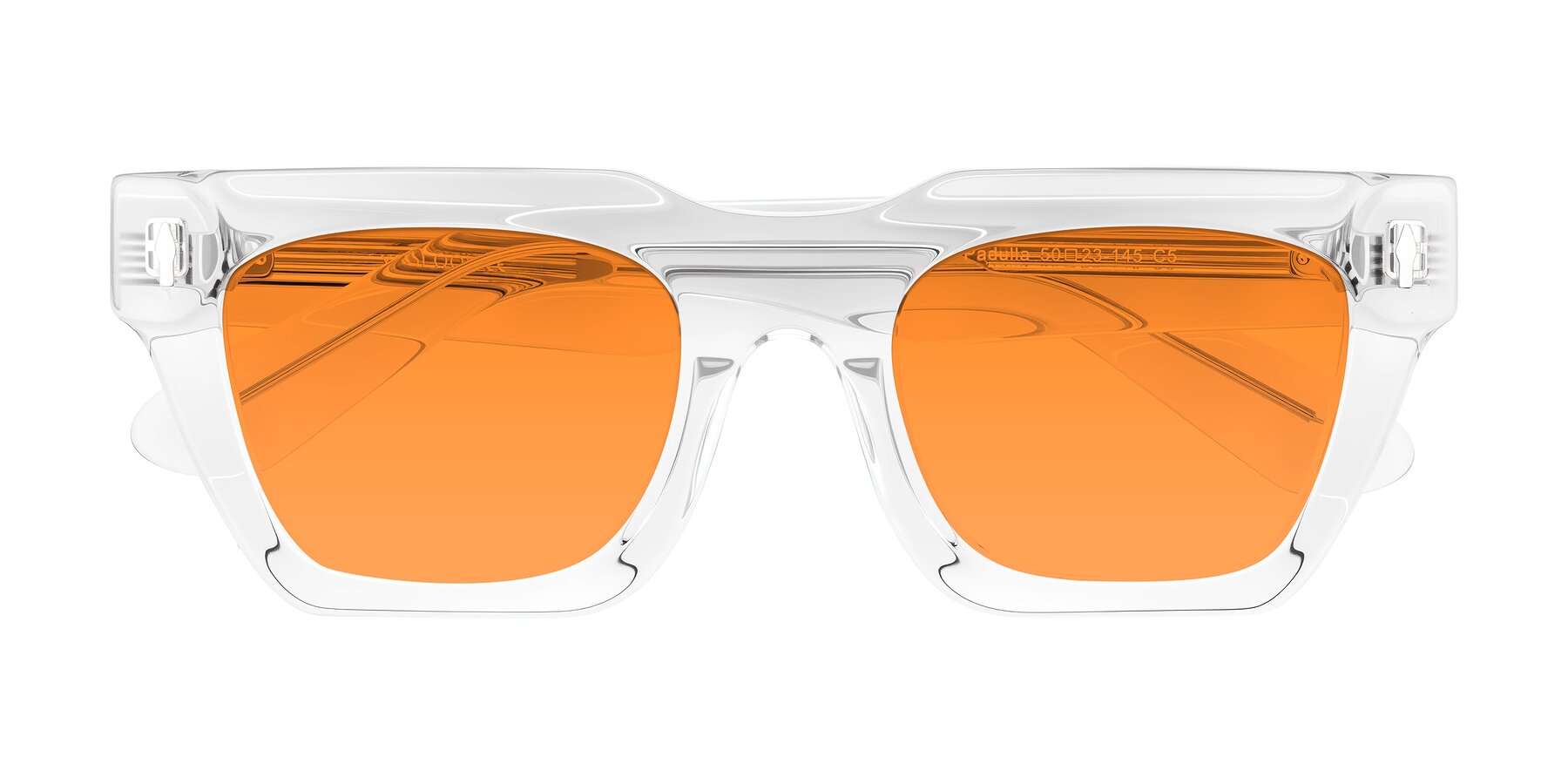 Folded Front of Padulla in Clear with Orange Tinted Lenses