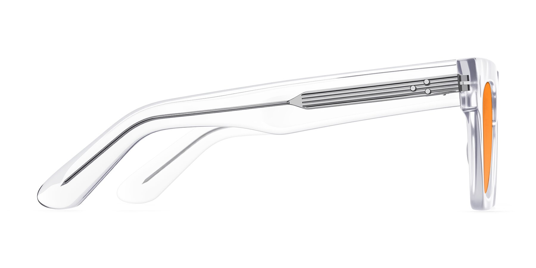 Side of Padulla in Clear with Orange Tinted Lenses