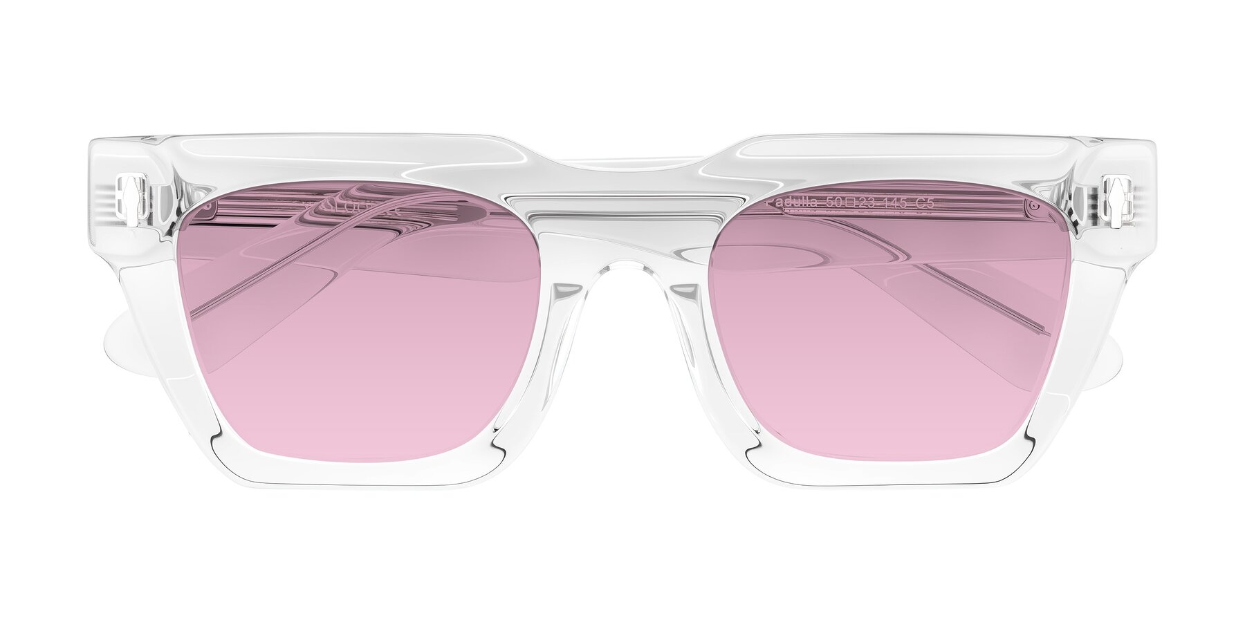 Folded Front of Padulla in Clear with Light Wine Tinted Lenses
