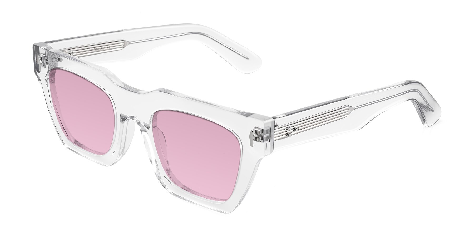 Angle of Padulla in Clear with Light Wine Tinted Lenses