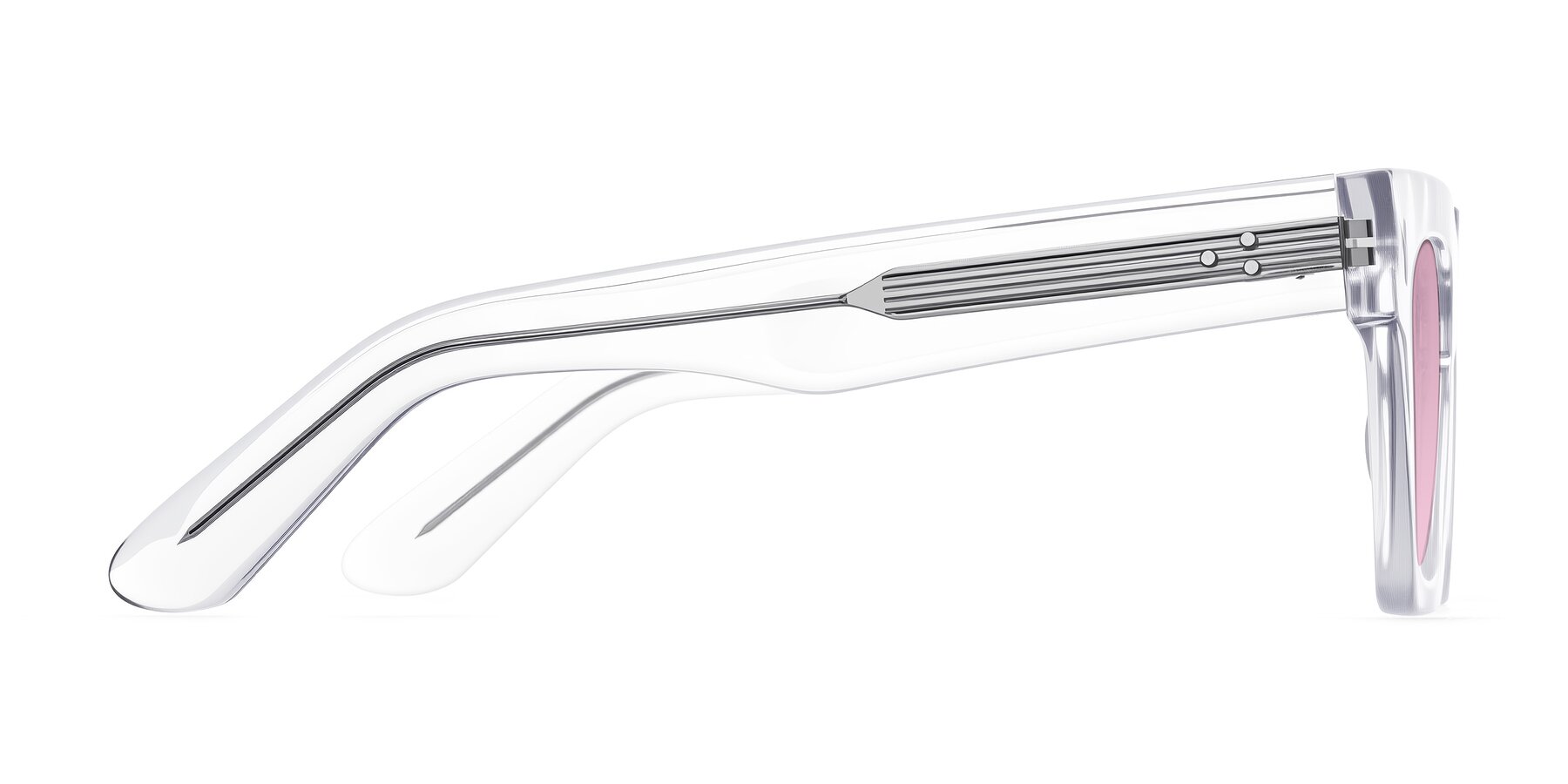 Side of Padulla in Clear with Light Wine Tinted Lenses