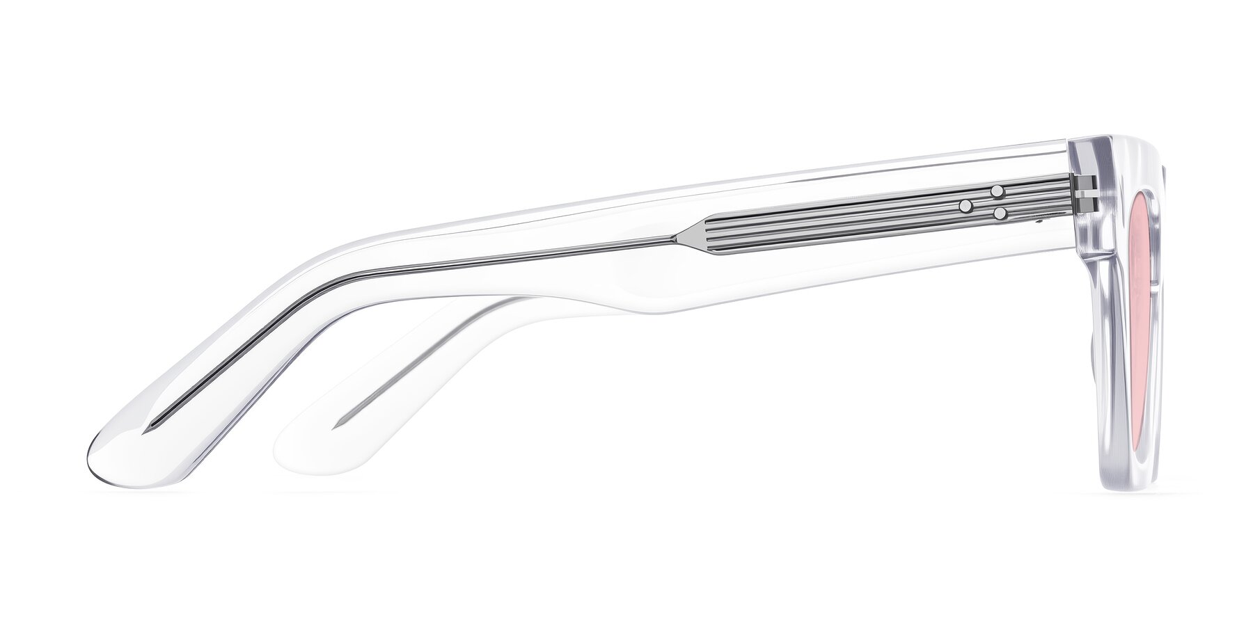 Side of Padulla in Clear with Light Garnet Tinted Lenses