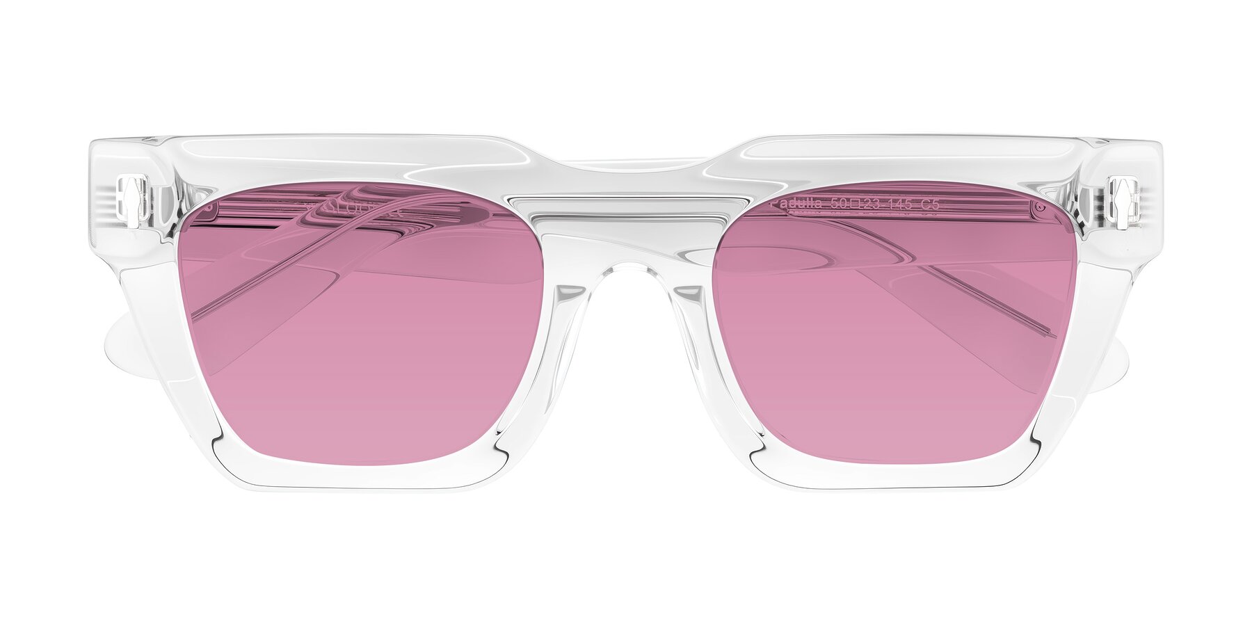 Folded Front of Padulla in Clear with Medium Wine Tinted Lenses