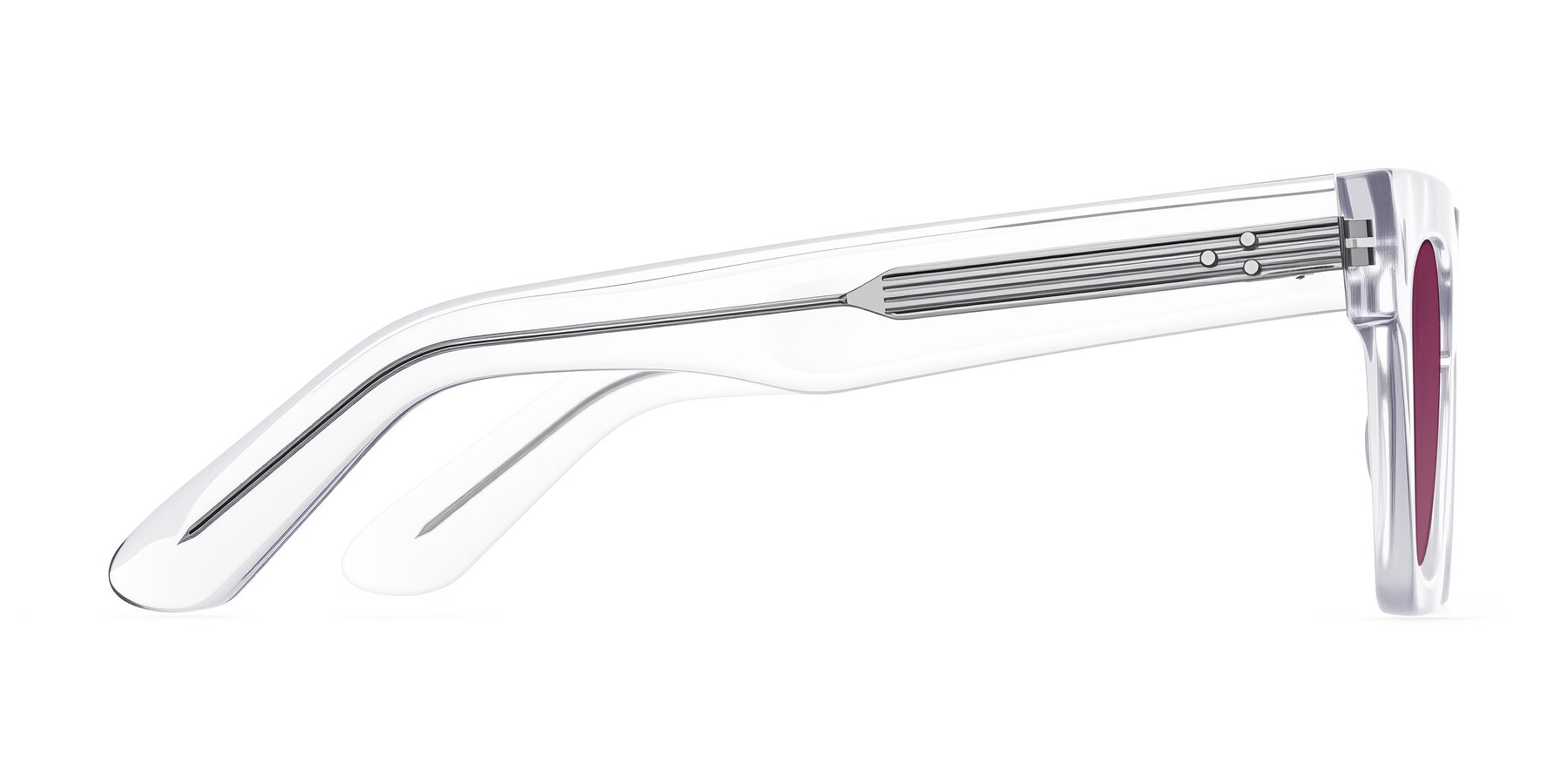 Side of Padulla in Clear with Wine Tinted Lenses