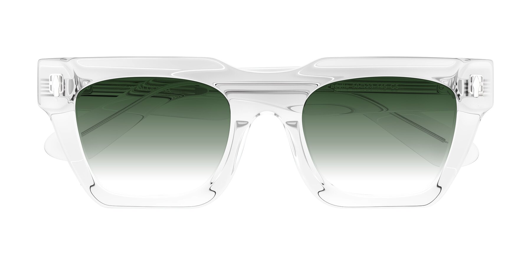 Folded Front of Padulla in Clear with Green Gradient Lenses