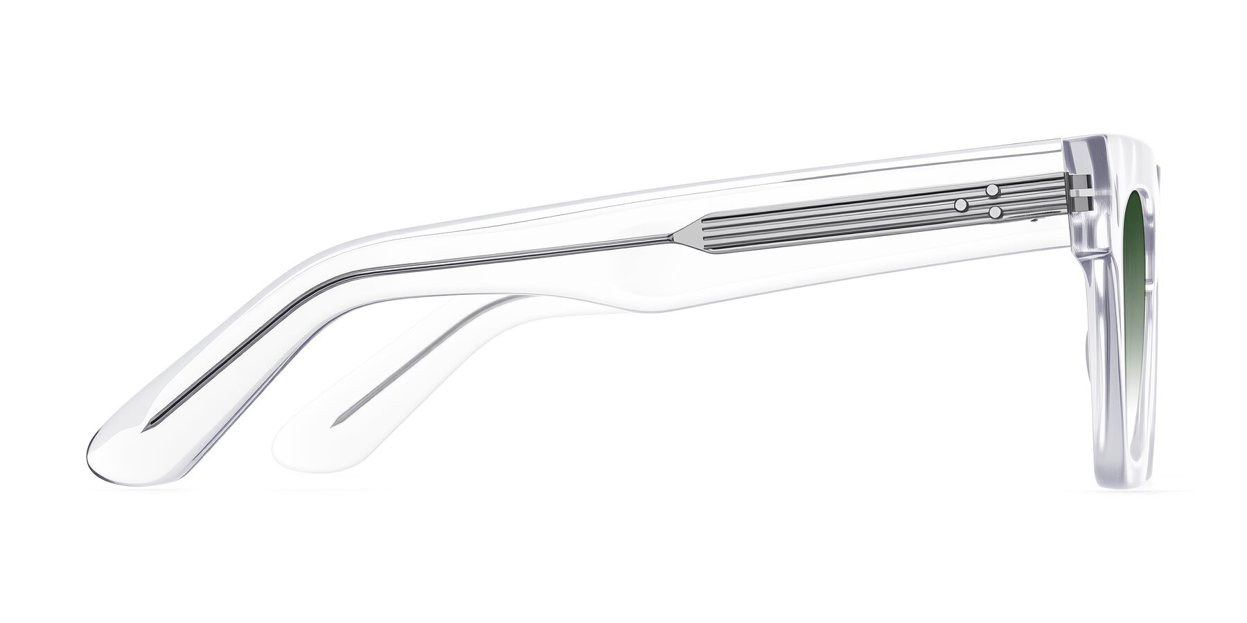 Side of Padulla in Clear with Green Gradient Lenses