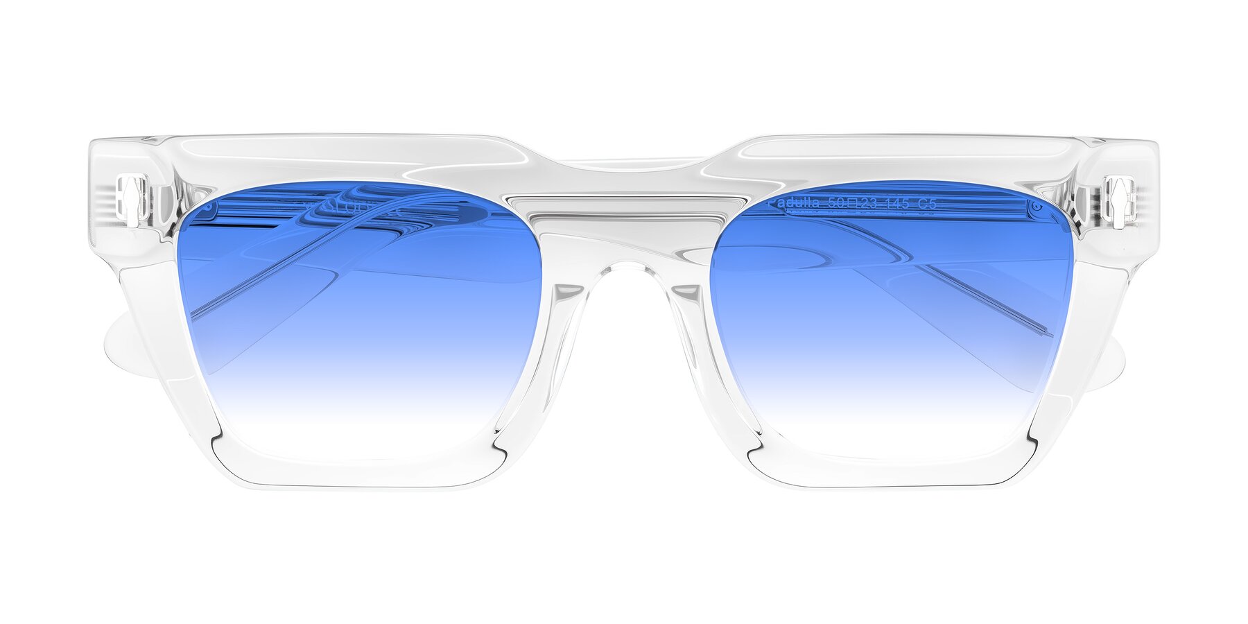 Folded Front of Padulla in Clear with Blue Gradient Lenses