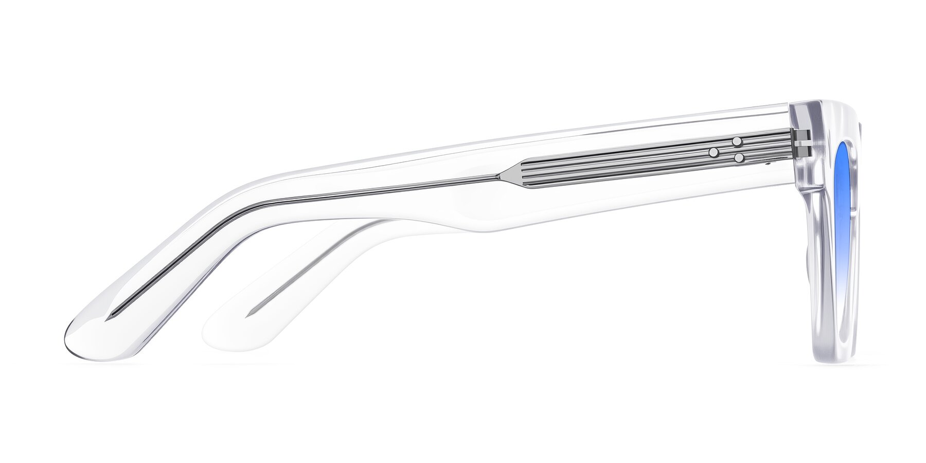 Side of Padulla in Clear with Blue Gradient Lenses