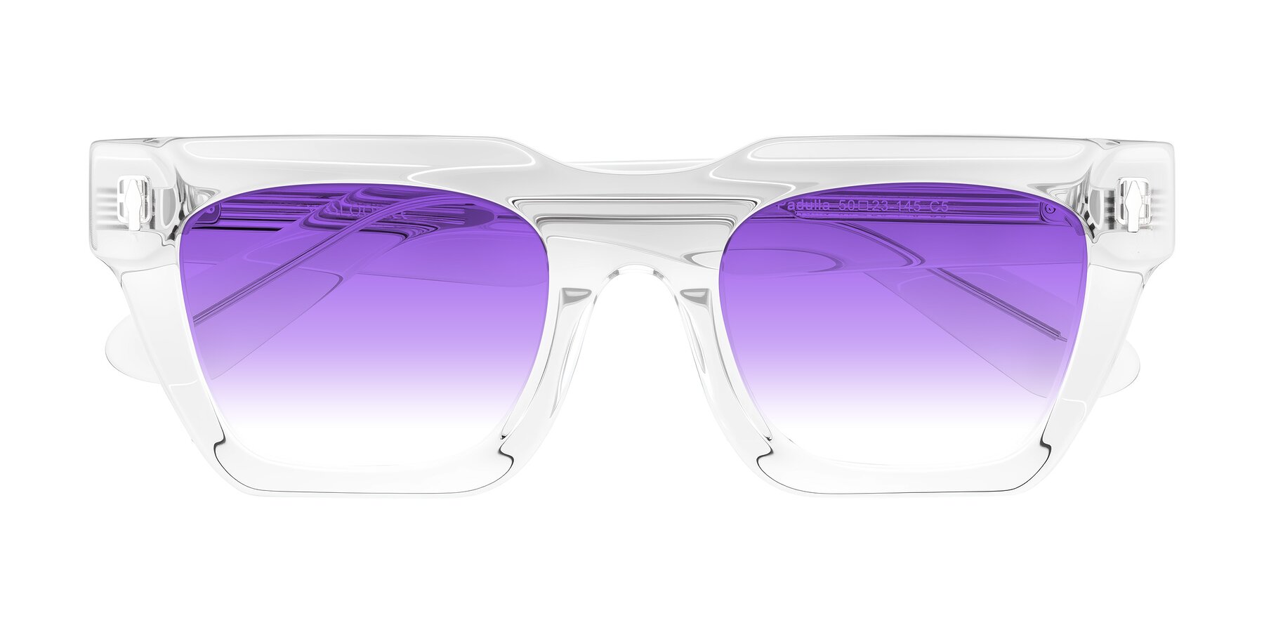 Folded Front of Padulla in Clear with Purple Gradient Lenses