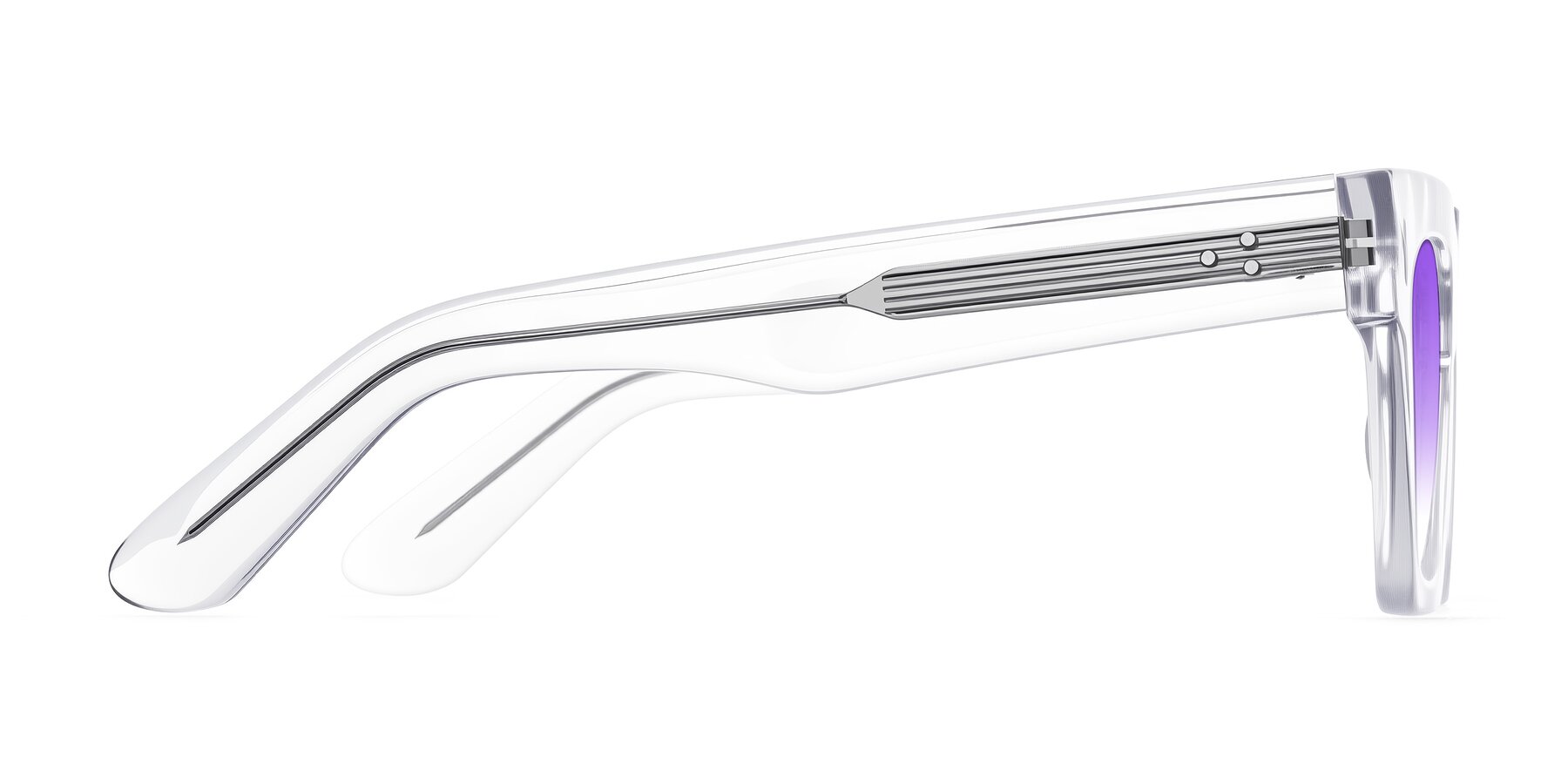 Side of Padulla in Clear with Purple Gradient Lenses