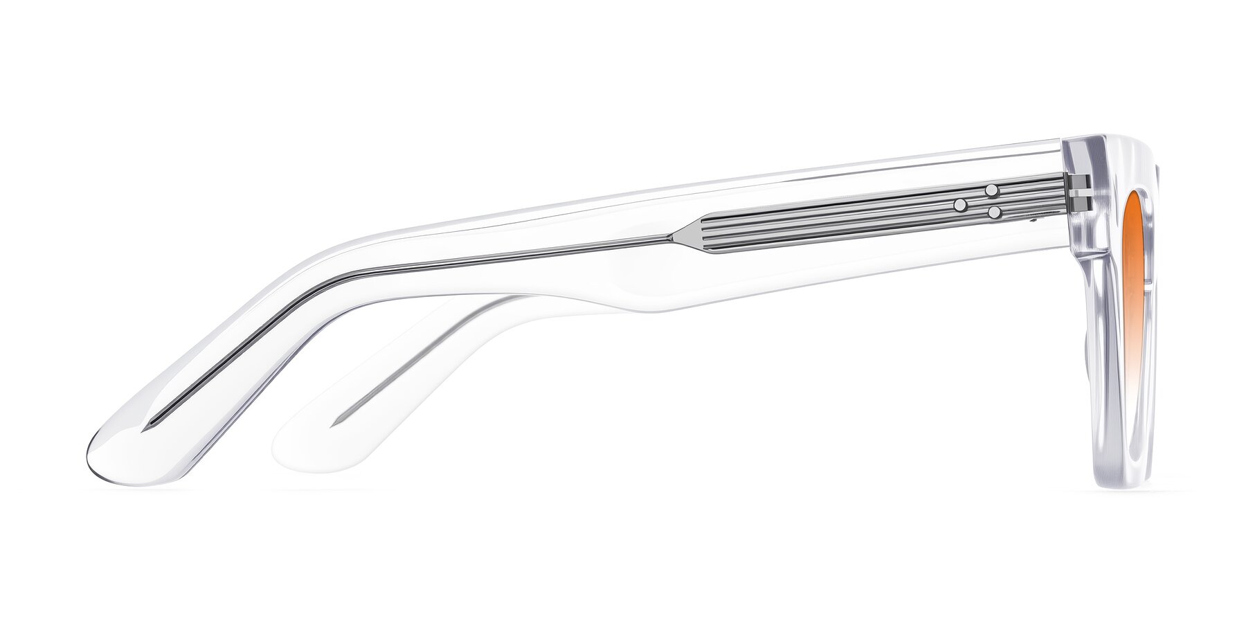 Side of Padulla in Clear with Orange Gradient Lenses