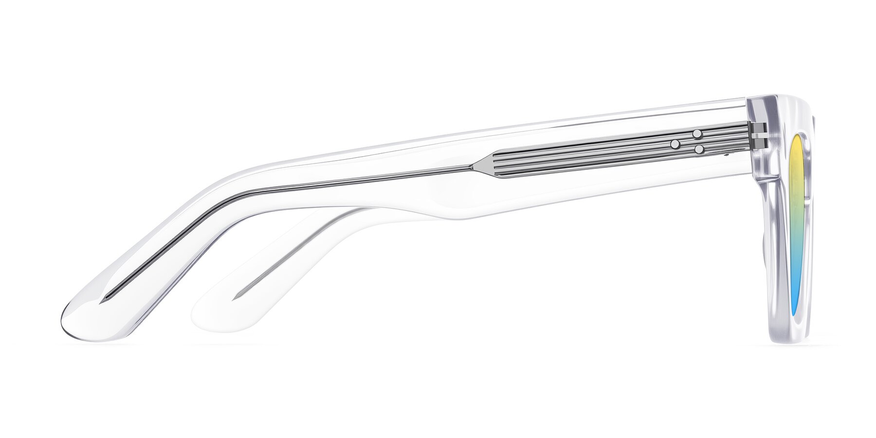 Side of Padulla in Clear with Yellow / Blue Gradient Lenses