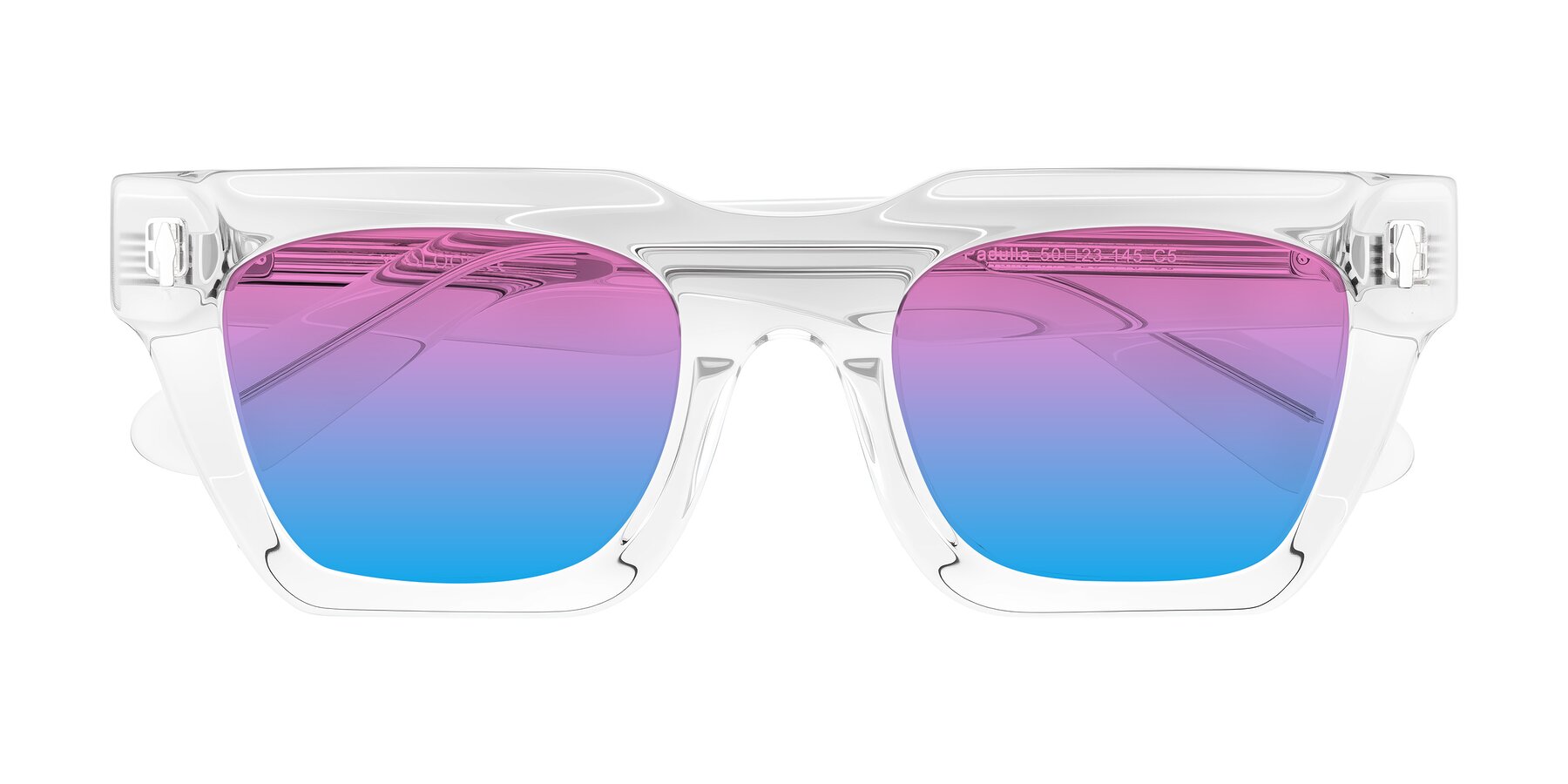Folded Front of Padulla in Clear with Pink / Blue Gradient Lenses
