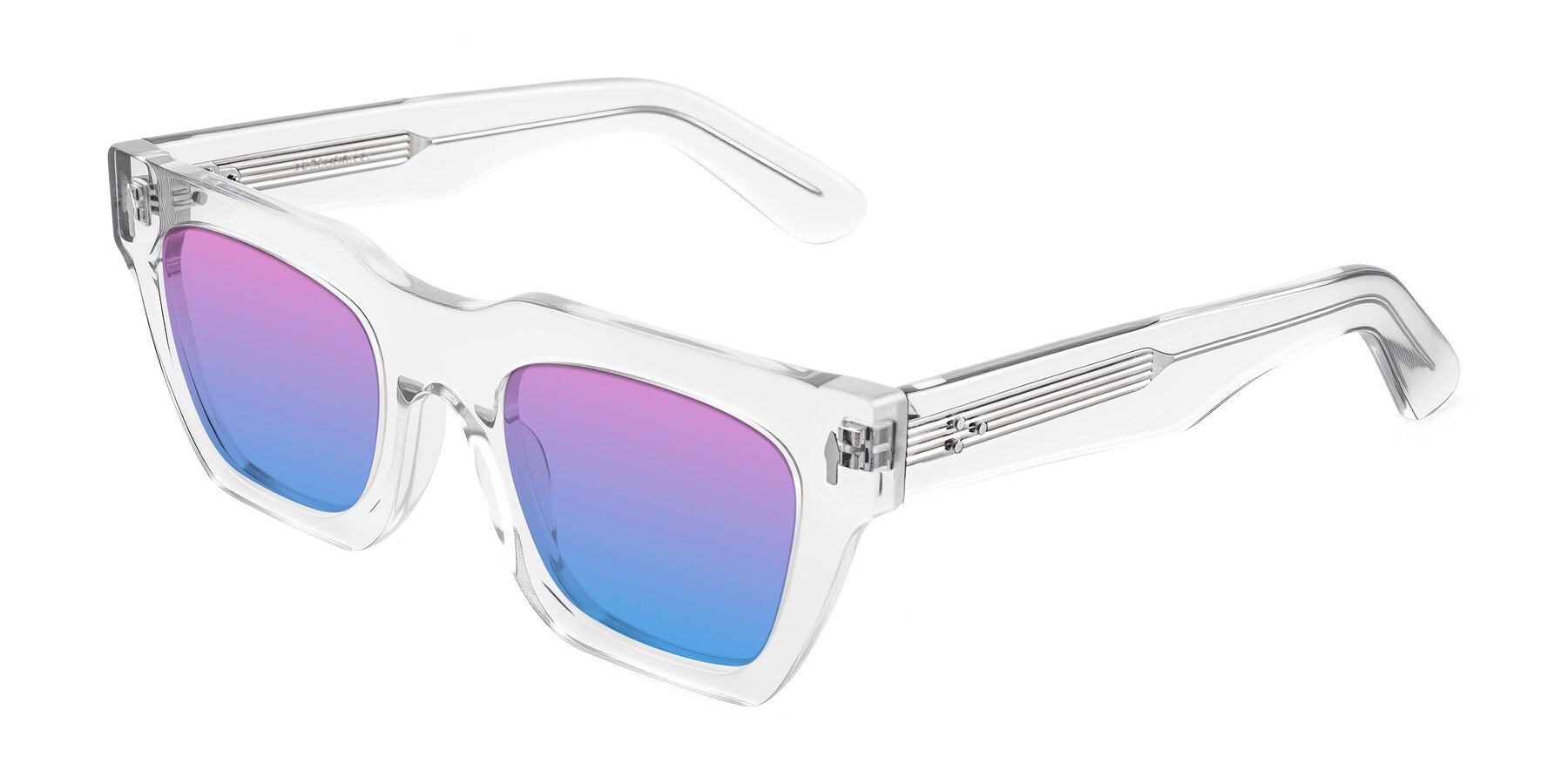 Angle of Padulla in Clear with Pink / Blue Gradient Lenses