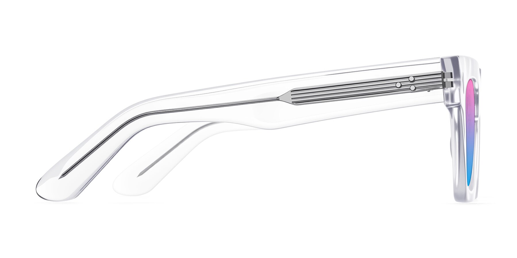 Side of Padulla in Clear with Pink / Blue Gradient Lenses