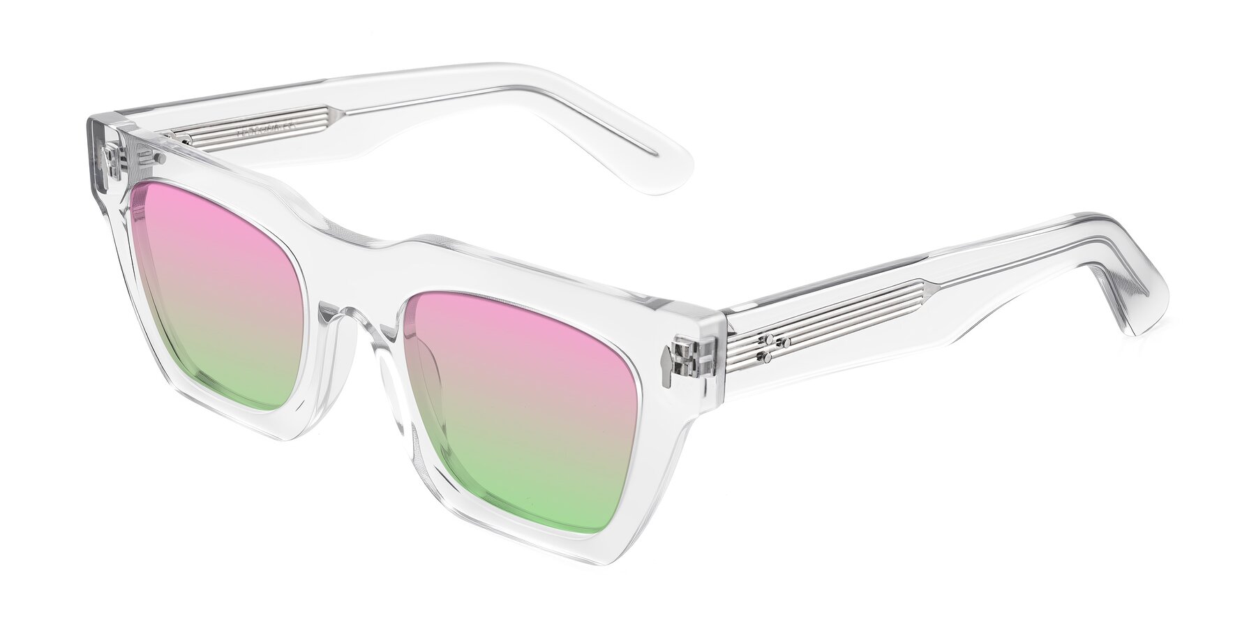Angle of Padulla in Clear with Pink / Green Gradient Lenses