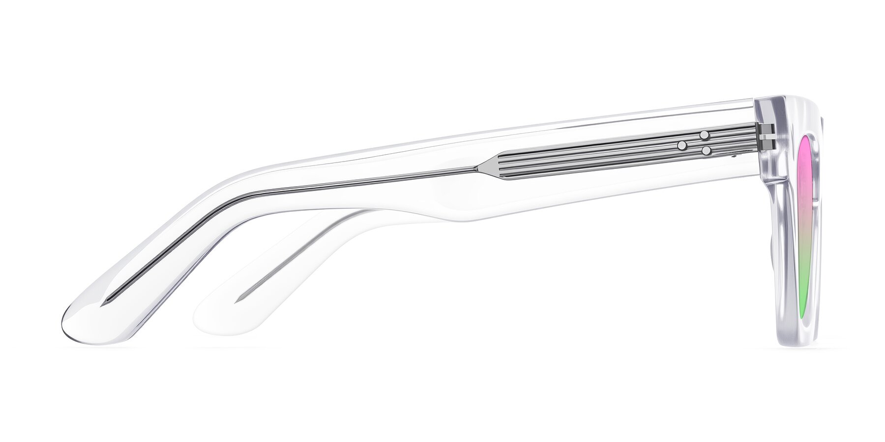 Side of Padulla in Clear with Pink / Green Gradient Lenses