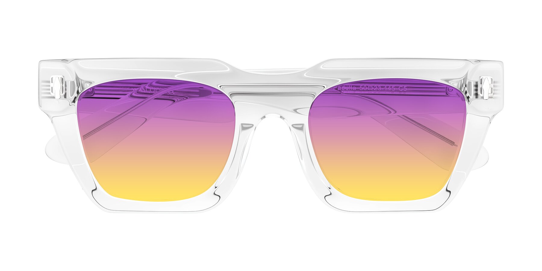 Folded Front of Padulla in Clear with Purple / Yellow Gradient Lenses