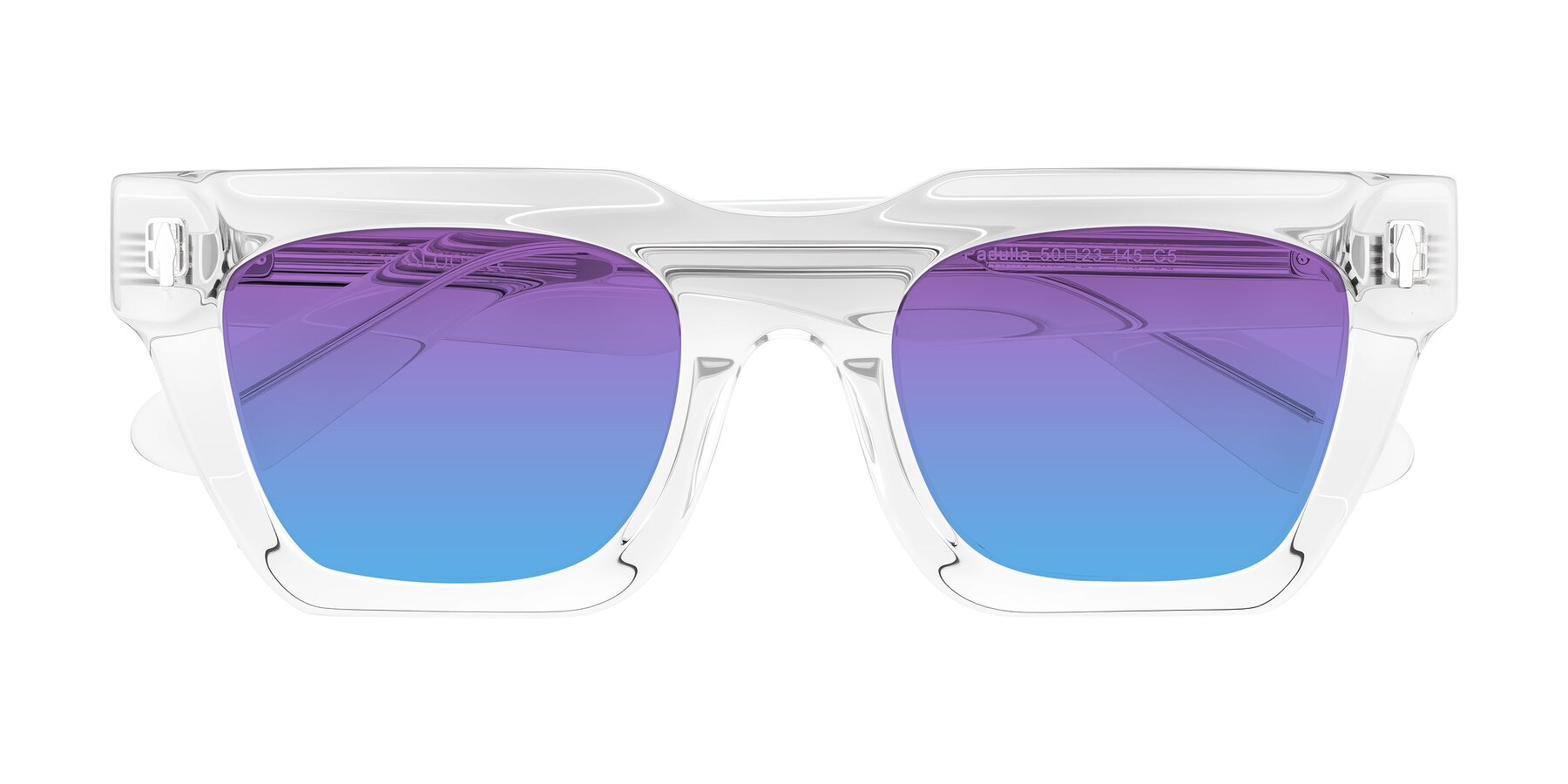Folded Front of Padulla in Clear with Purple / Blue Gradient Lenses