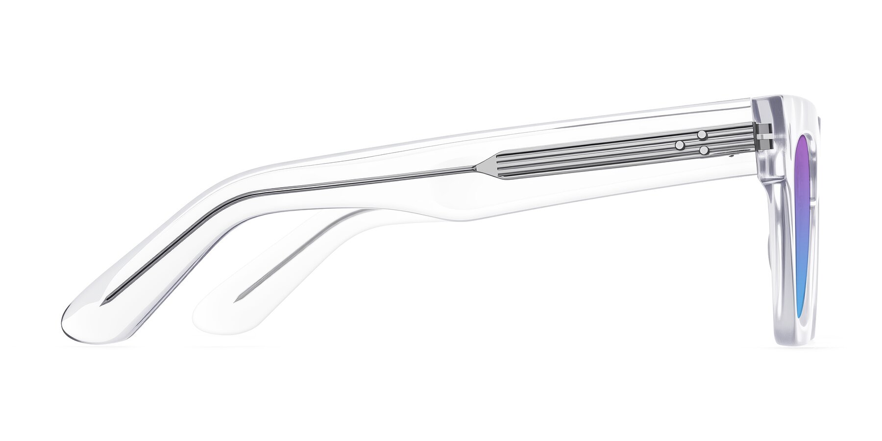 Side of Padulla in Clear with Purple / Blue Gradient Lenses