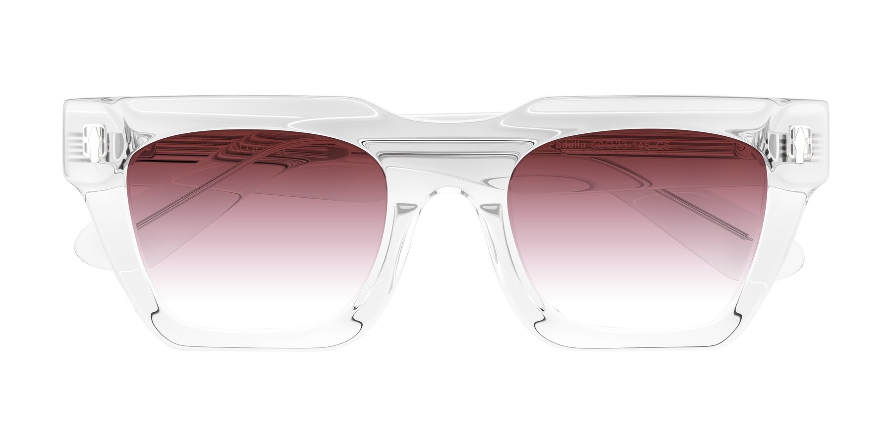 Folded Front of Padulla in Clear with Garnet Gradient Lenses