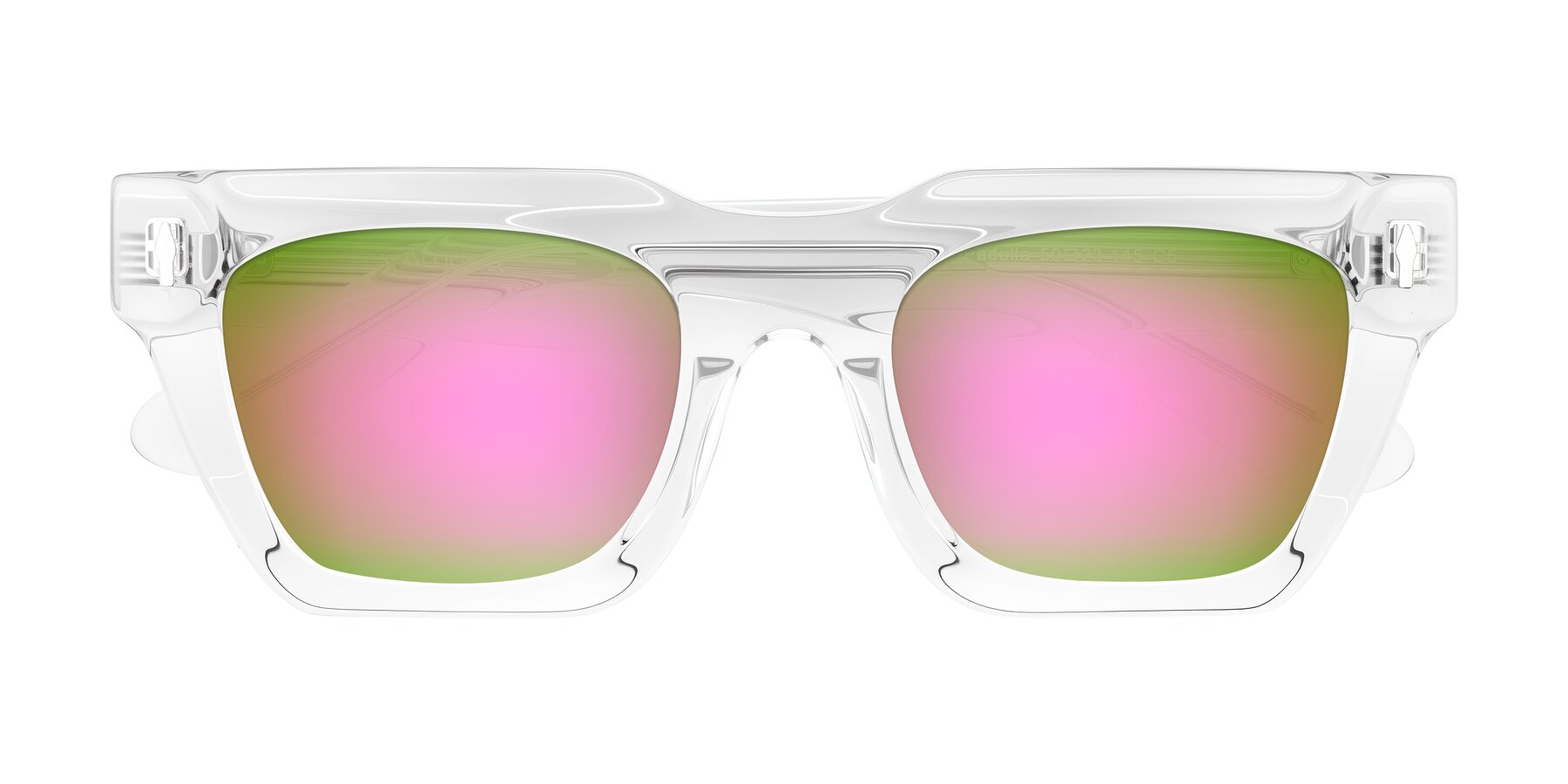 Folded Front of Padulla in Clear with Pink Mirrored Lenses