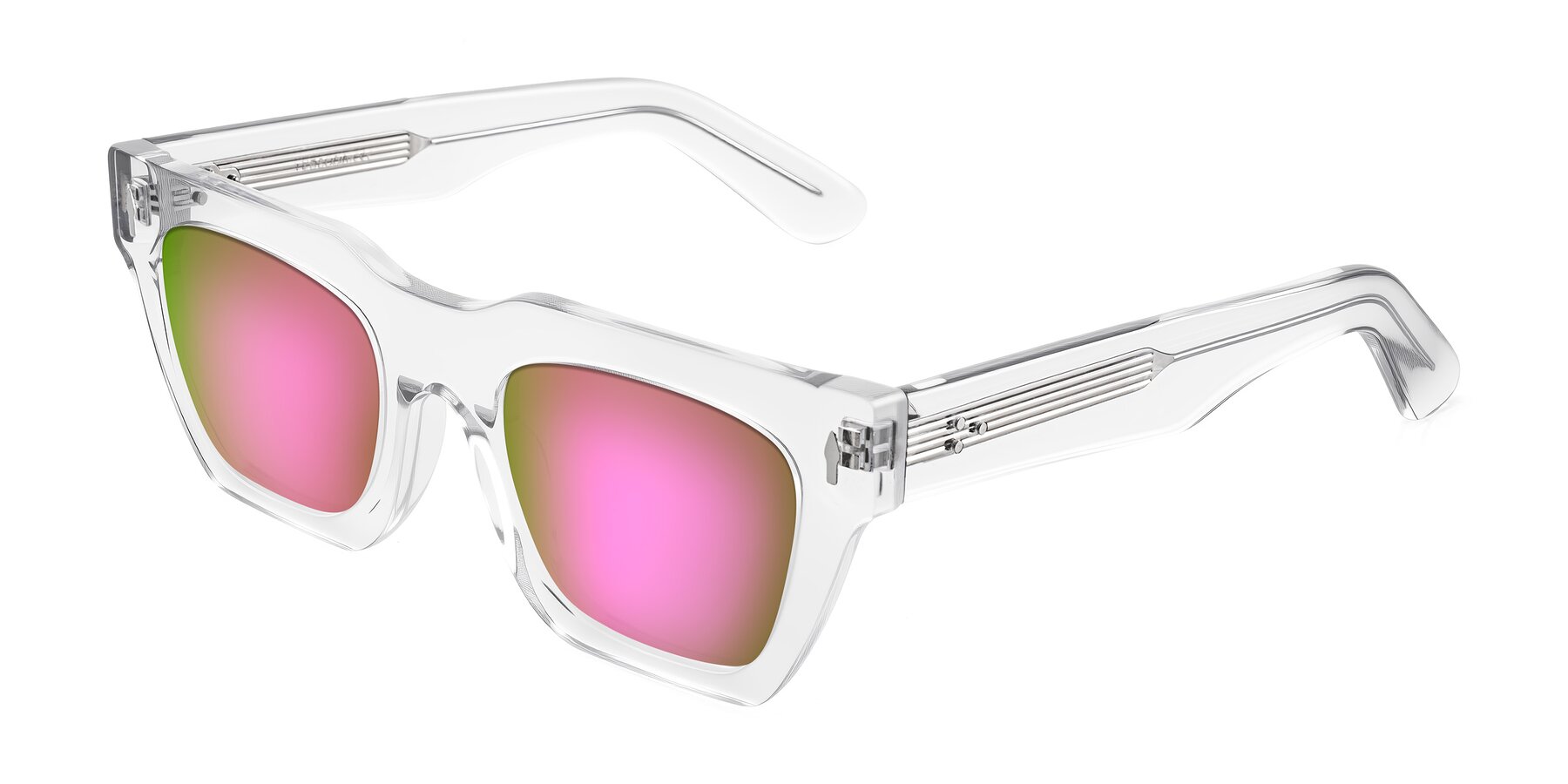 Angle of Padulla in Clear with Pink Mirrored Lenses