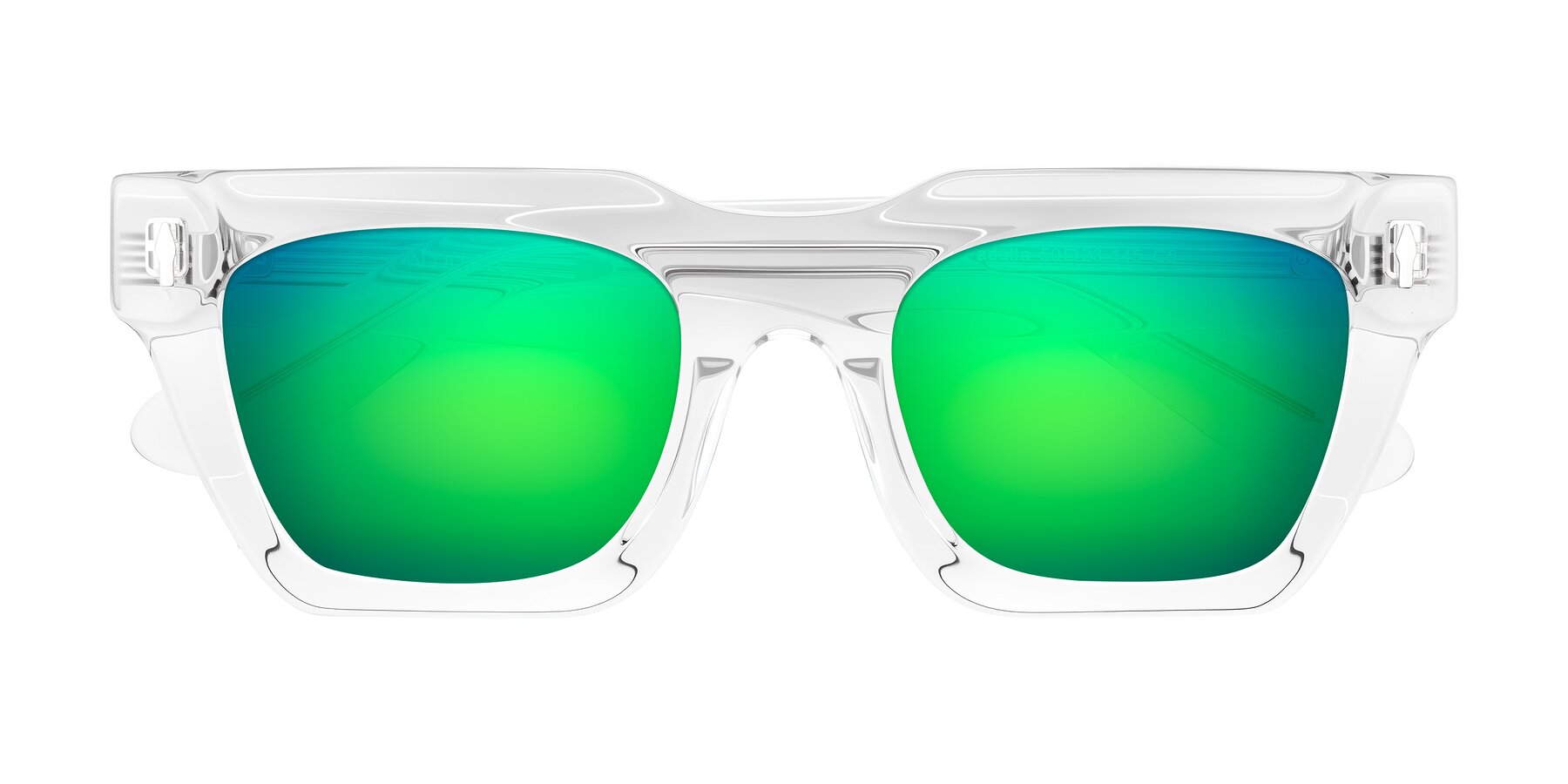 Folded Front of Padulla in Clear with Green Mirrored Lenses