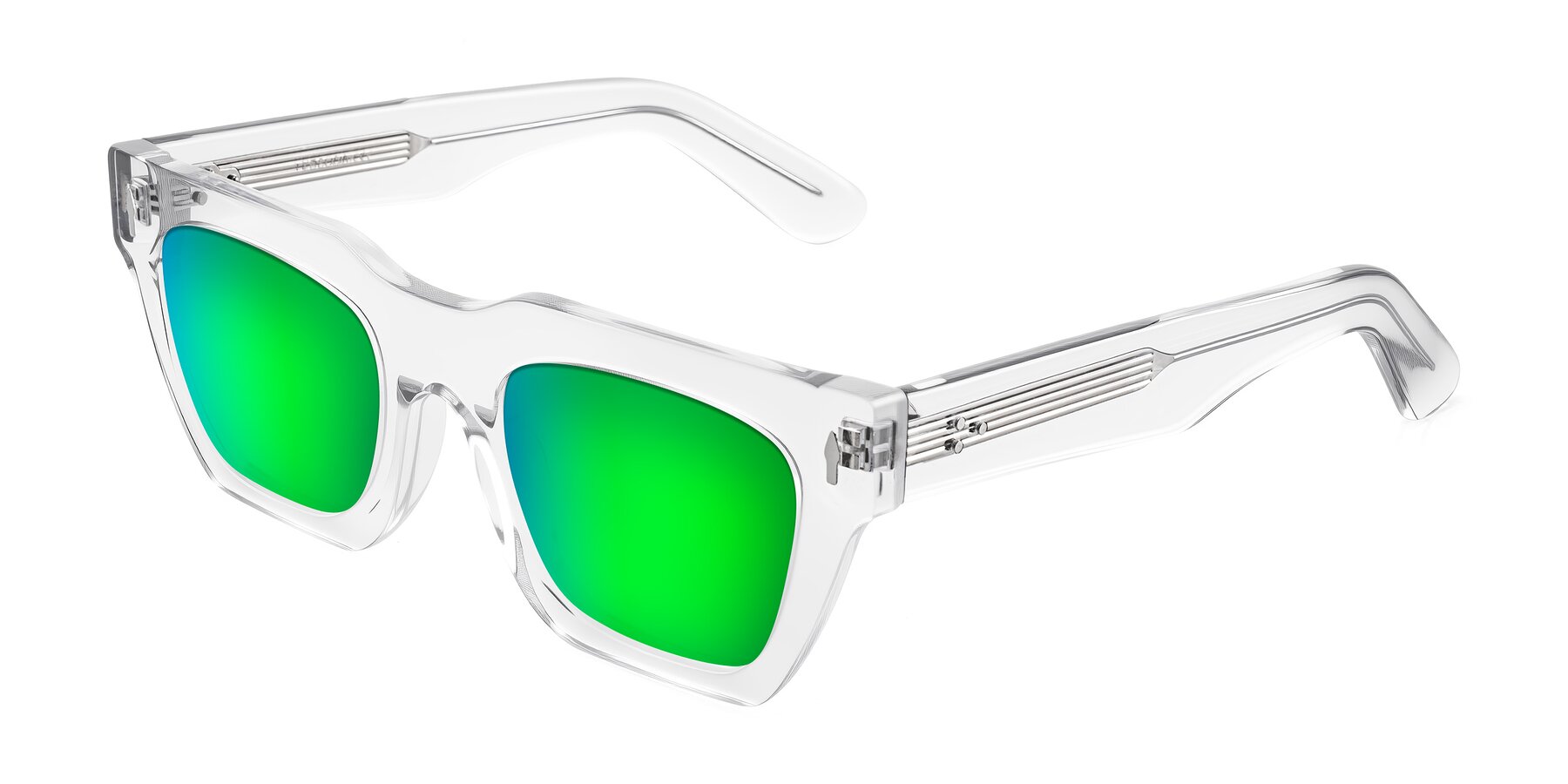 Angle of Padulla in Clear with Green Mirrored Lenses