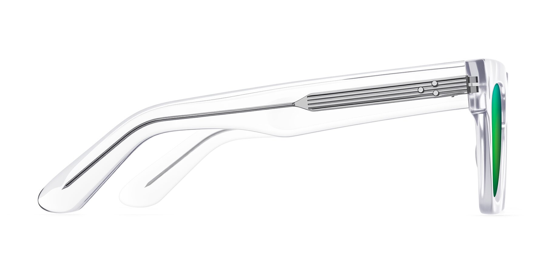 Side of Padulla in Clear with Green Mirrored Lenses