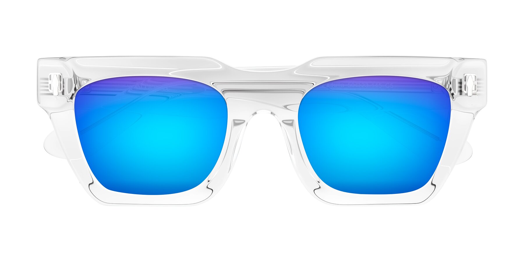 Folded Front of Padulla in Clear with Blue Mirrored Lenses