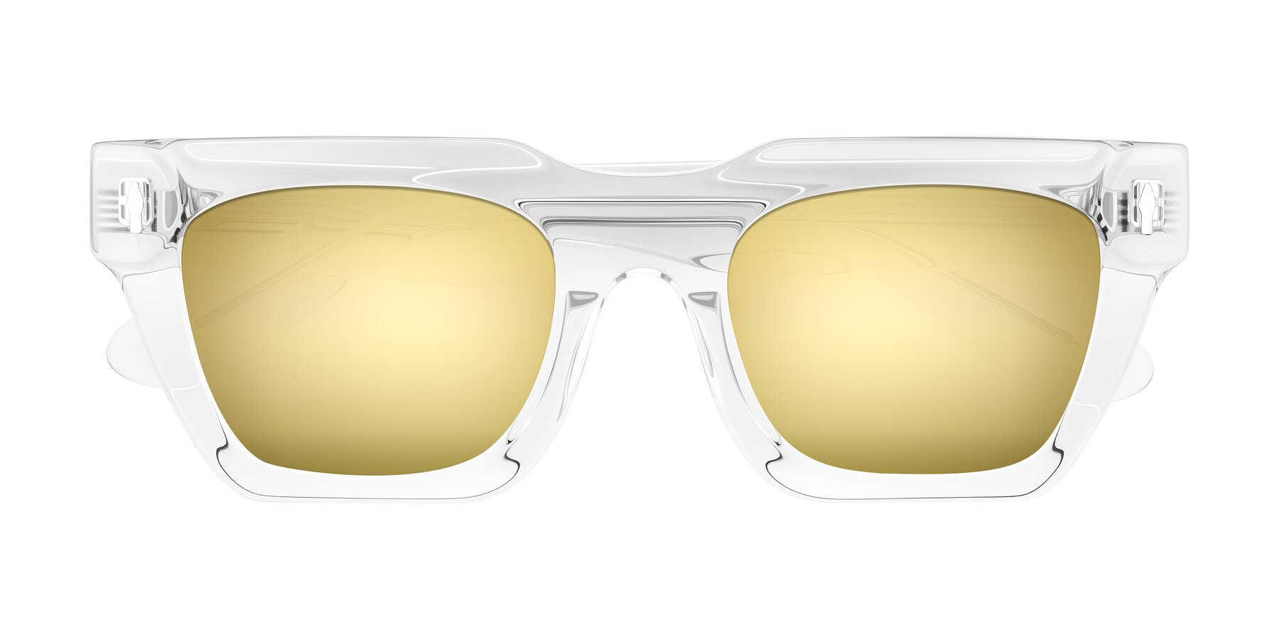 Folded Front of Padulla in Clear with Gold Mirrored Lenses