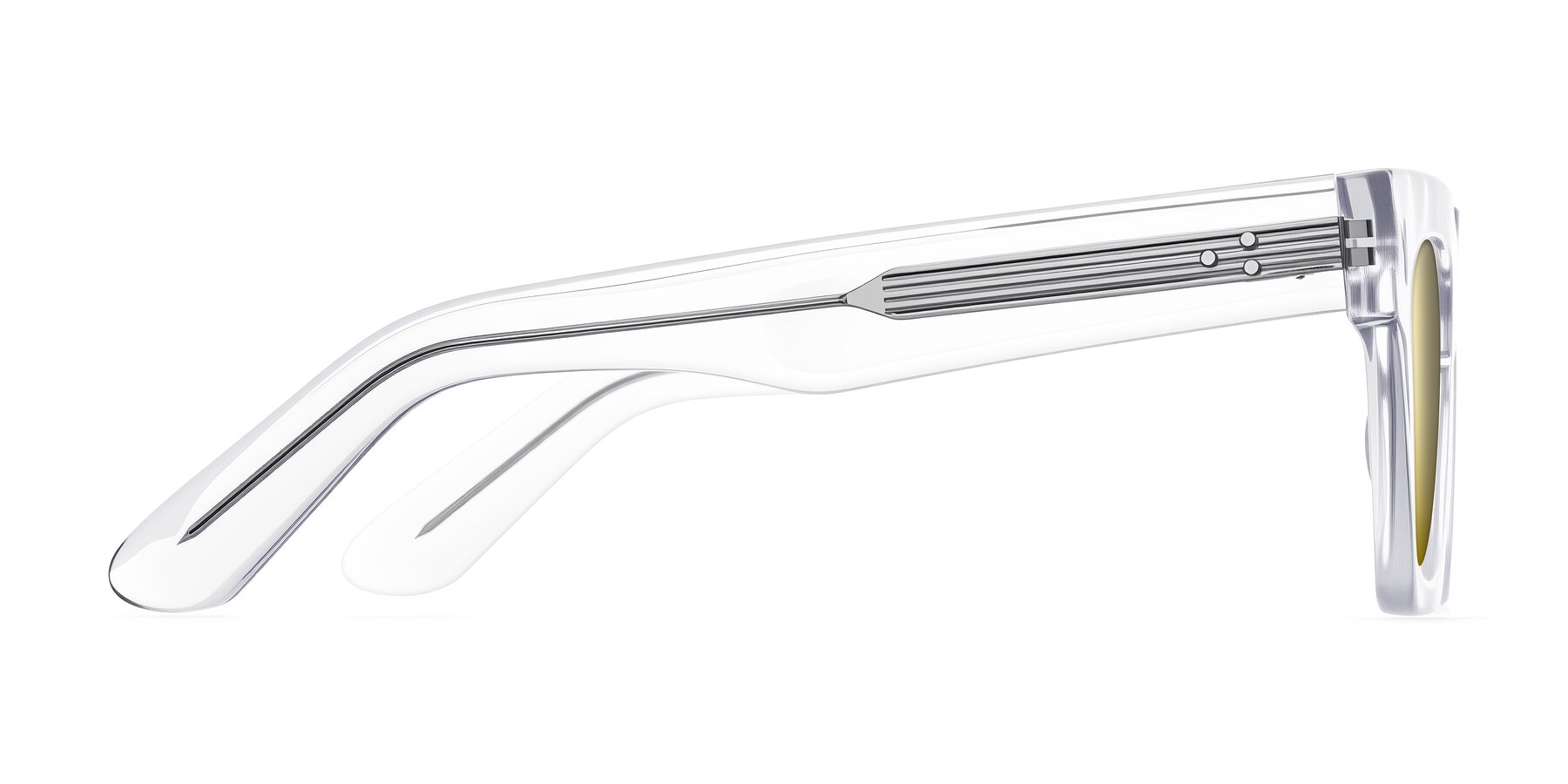 Side of Padulla in Clear with Gold Mirrored Lenses