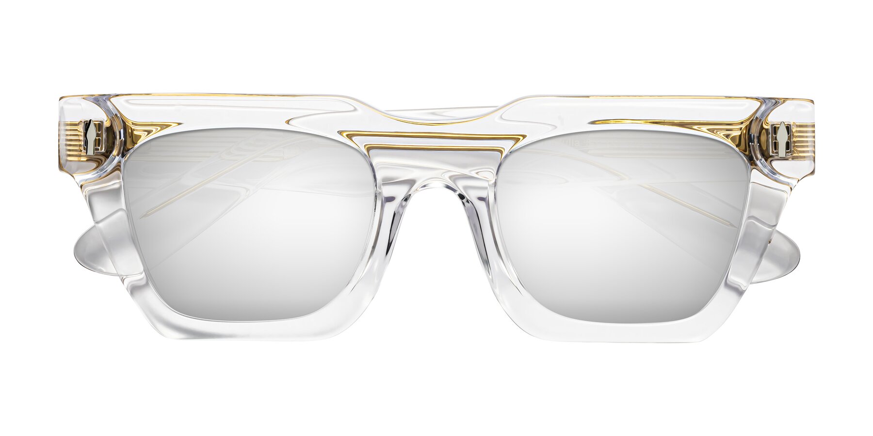 Folded Front of Padulla in Clear with Silver Mirrored Lenses