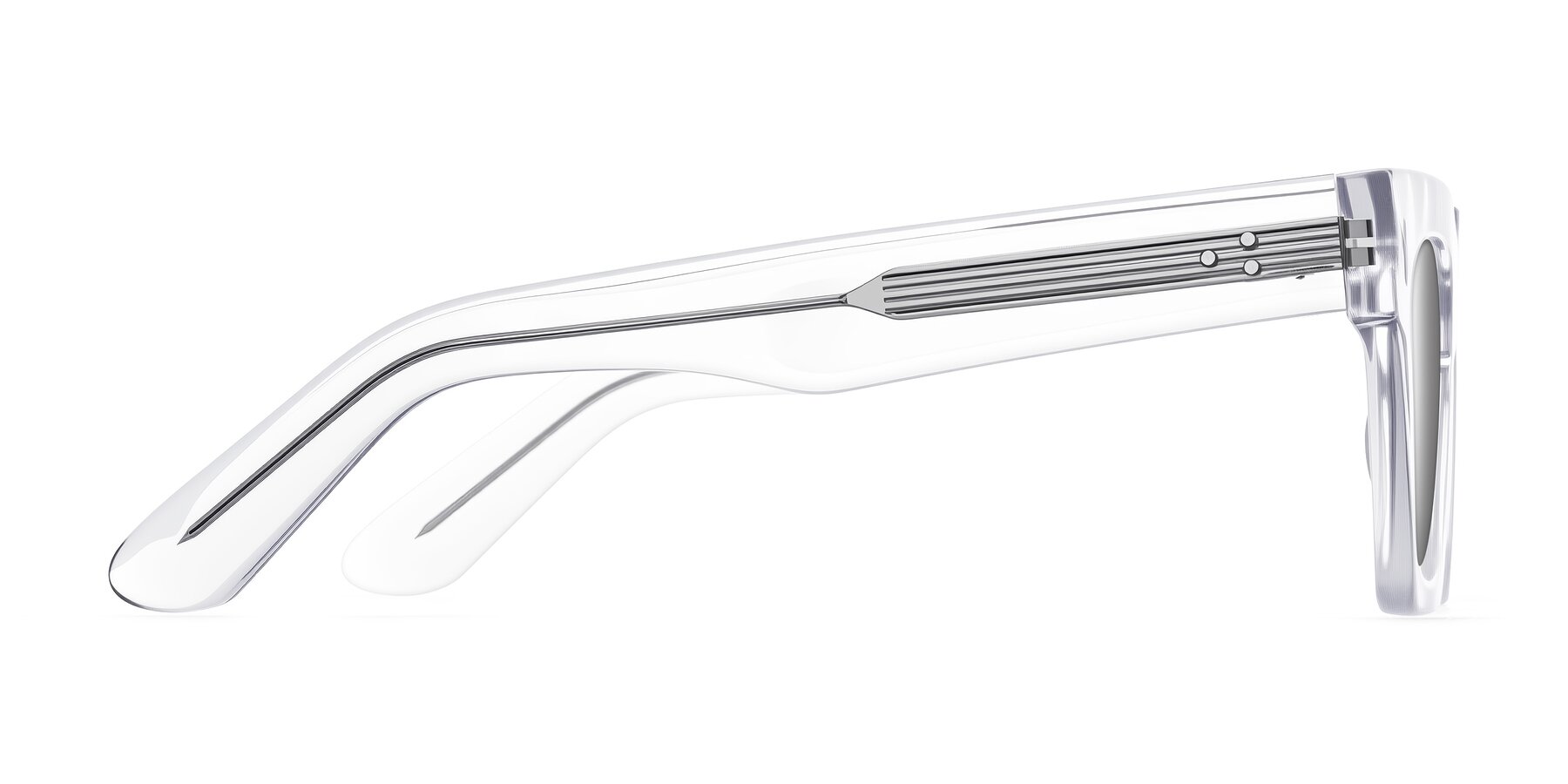 Side of Padulla in Clear with Silver Mirrored Lenses