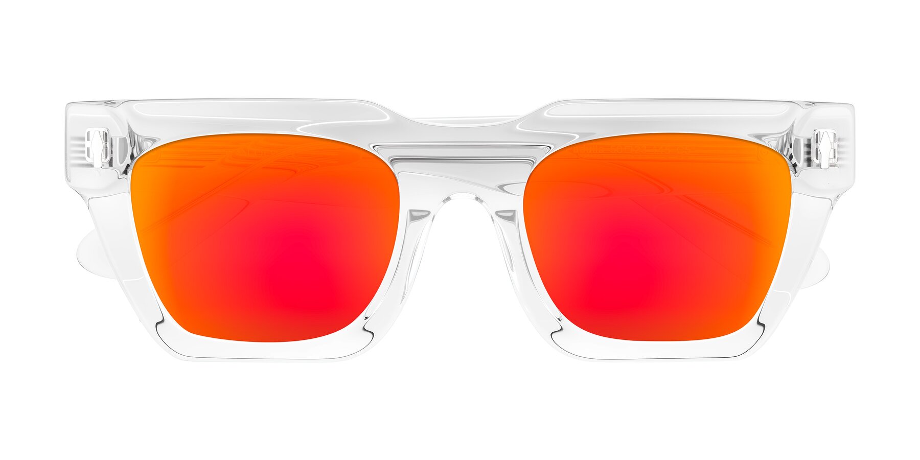 Folded Front of Padulla in Clear with Red Gold Mirrored Lenses