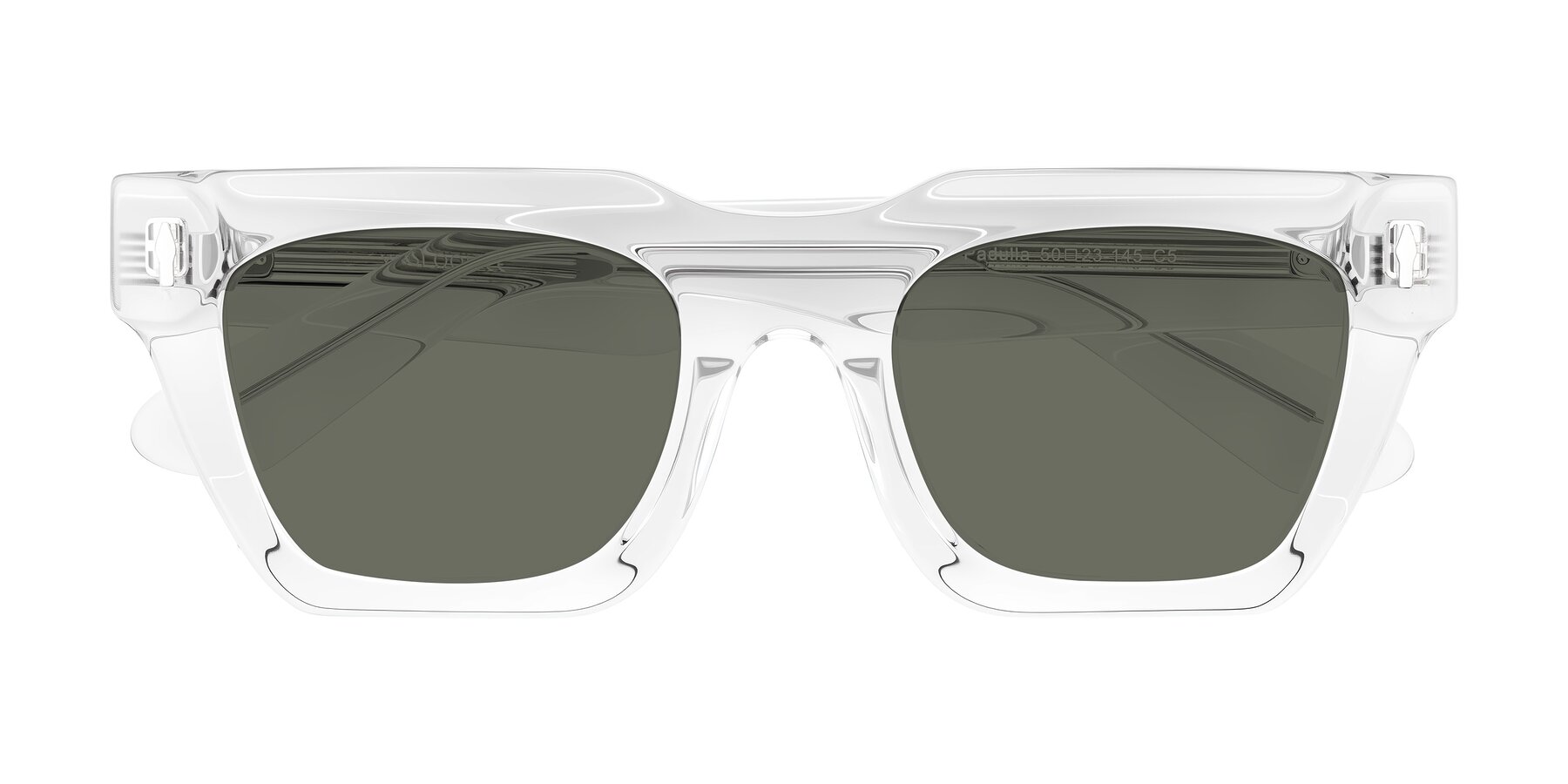 Folded Front of Padulla in Clear with Gray Polarized Lenses