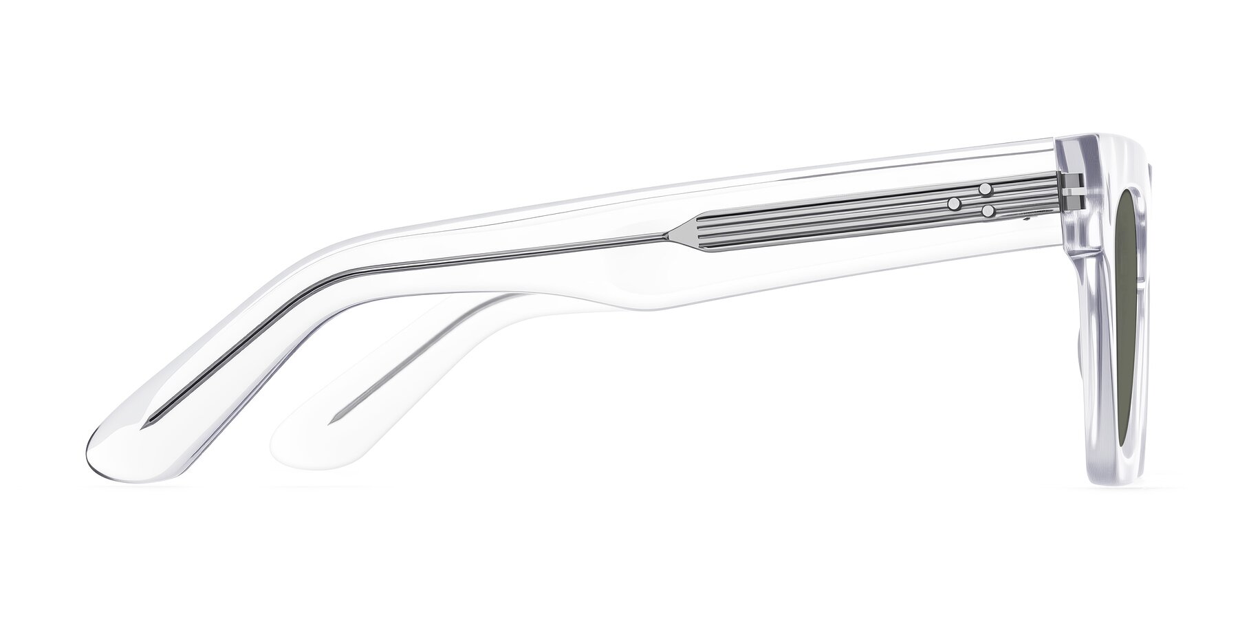 Side of Padulla in Clear with Gray Polarized Lenses